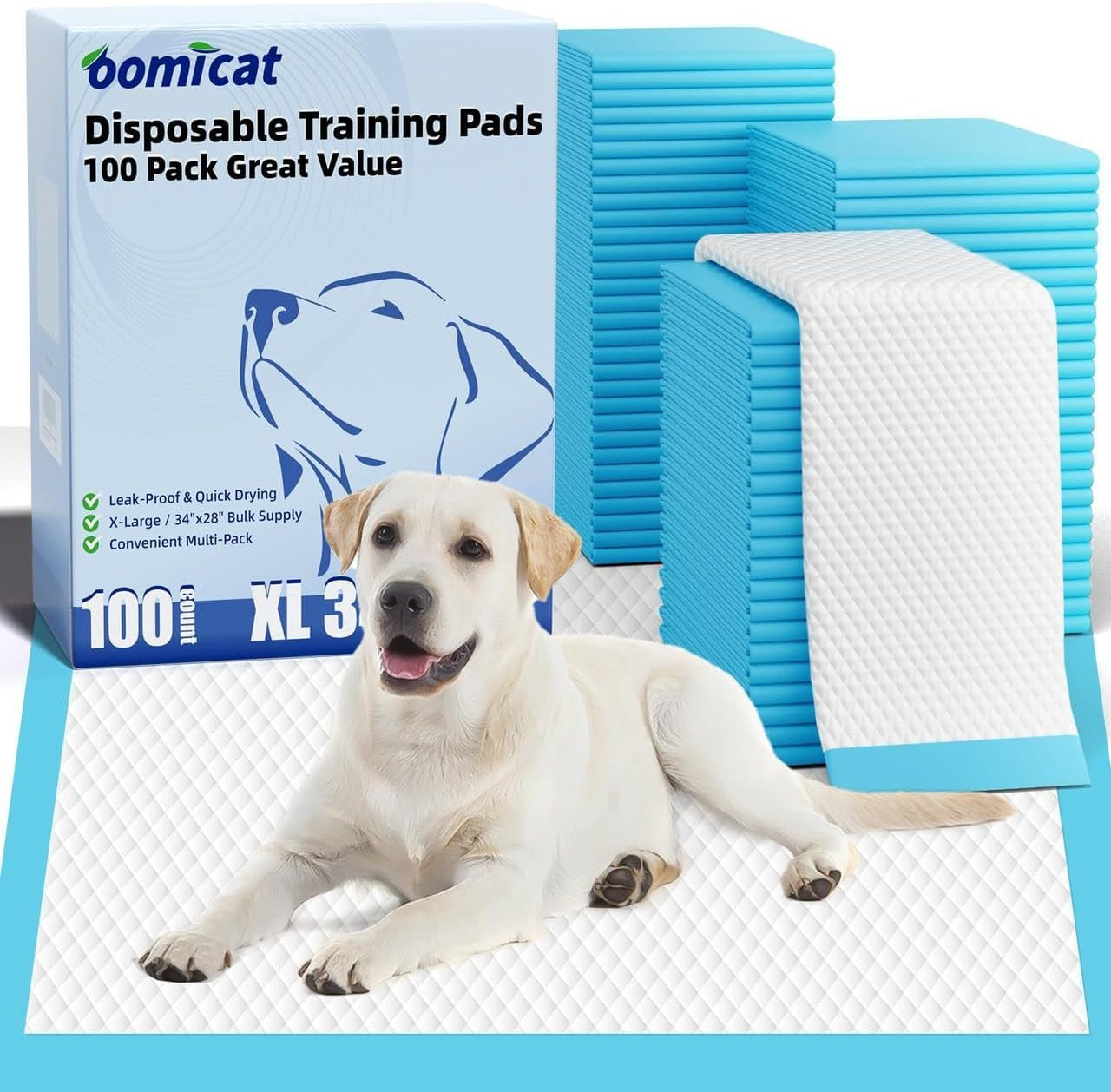 Puppy Pee Pads XL 100 Count Extra Large Dog Training Pads Super Absorbent