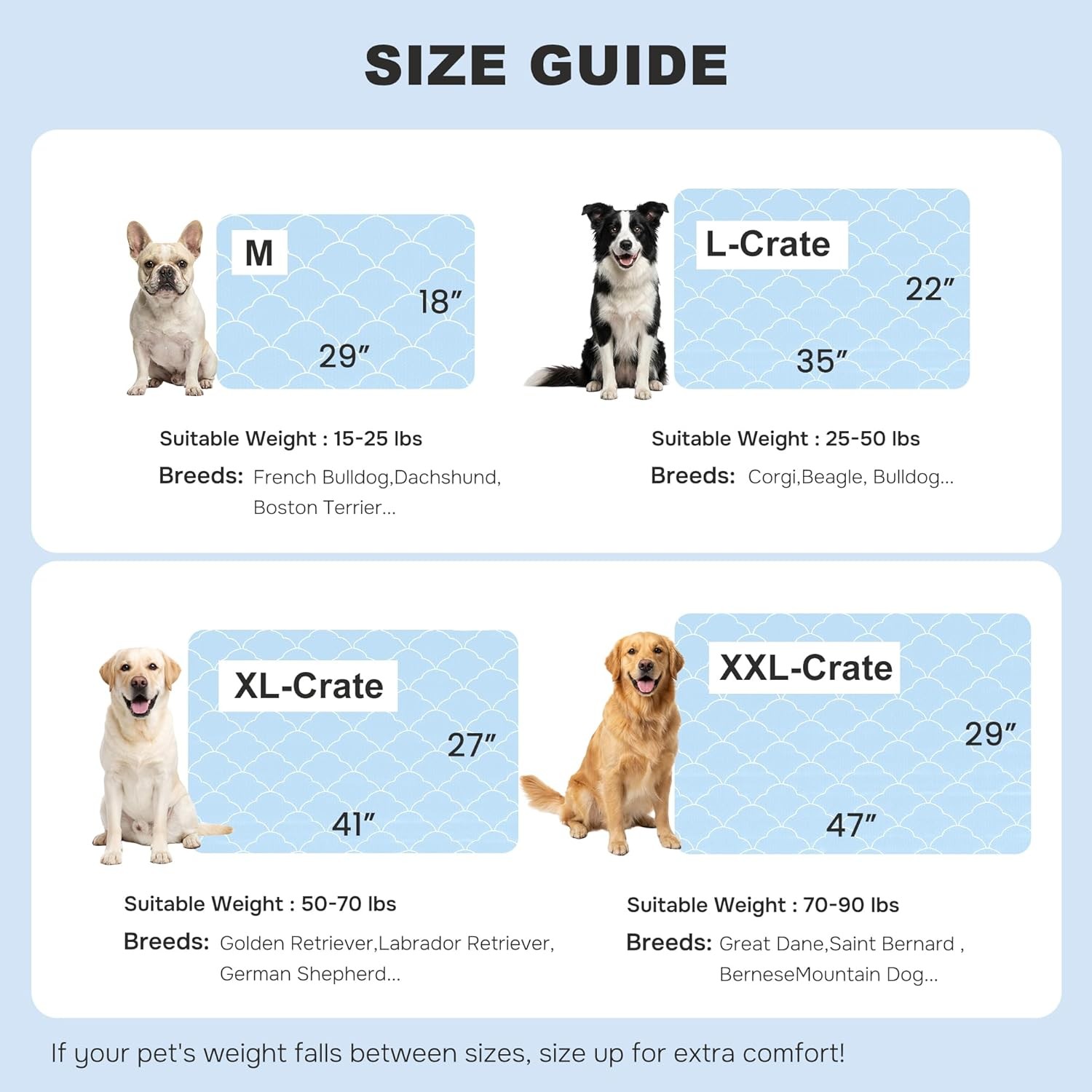 ZOMISIA Dog Cooling Mat for Extra Large Dogs, Q-Max 0.5 Thin Breathable Crate Pa