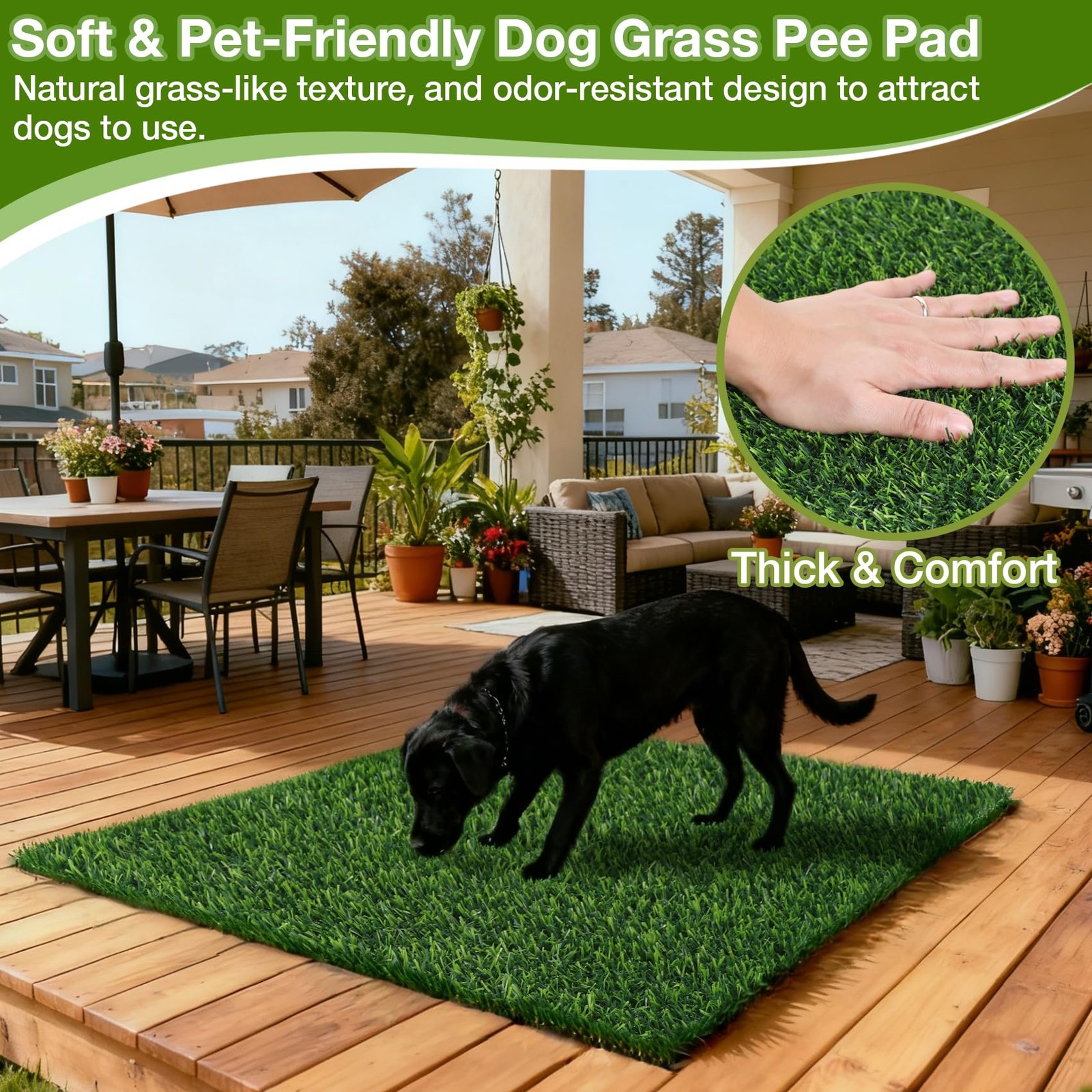 2 Pack Fake Grass Pee Pad for Dogs Potty Traning – 31.5″x51.2″ Replacement & …