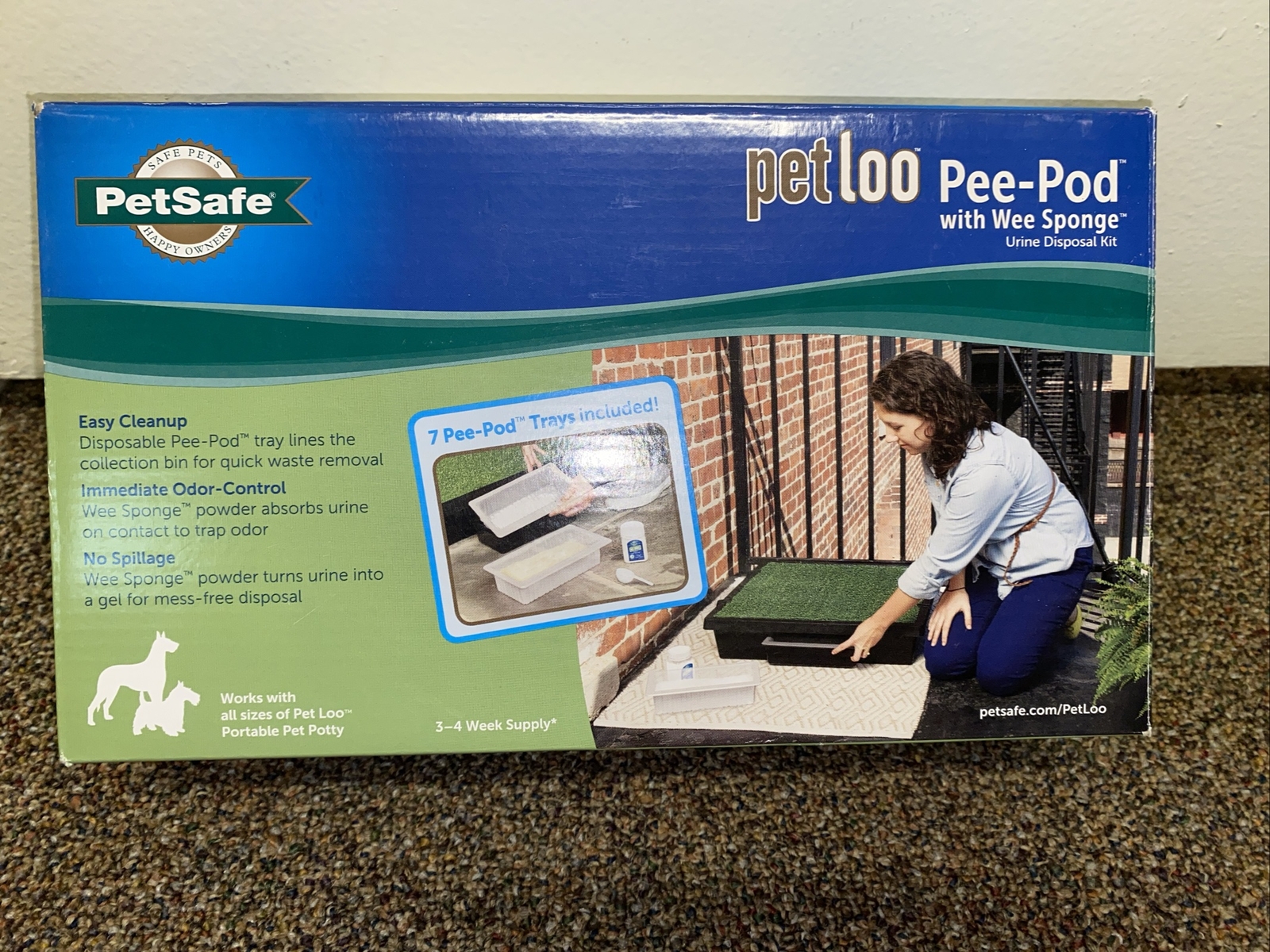 PetSafe Pet Loo Pee Pod 7 Replacement Pods, 1 Tub Wee Sponge-Scoop NEW open box
