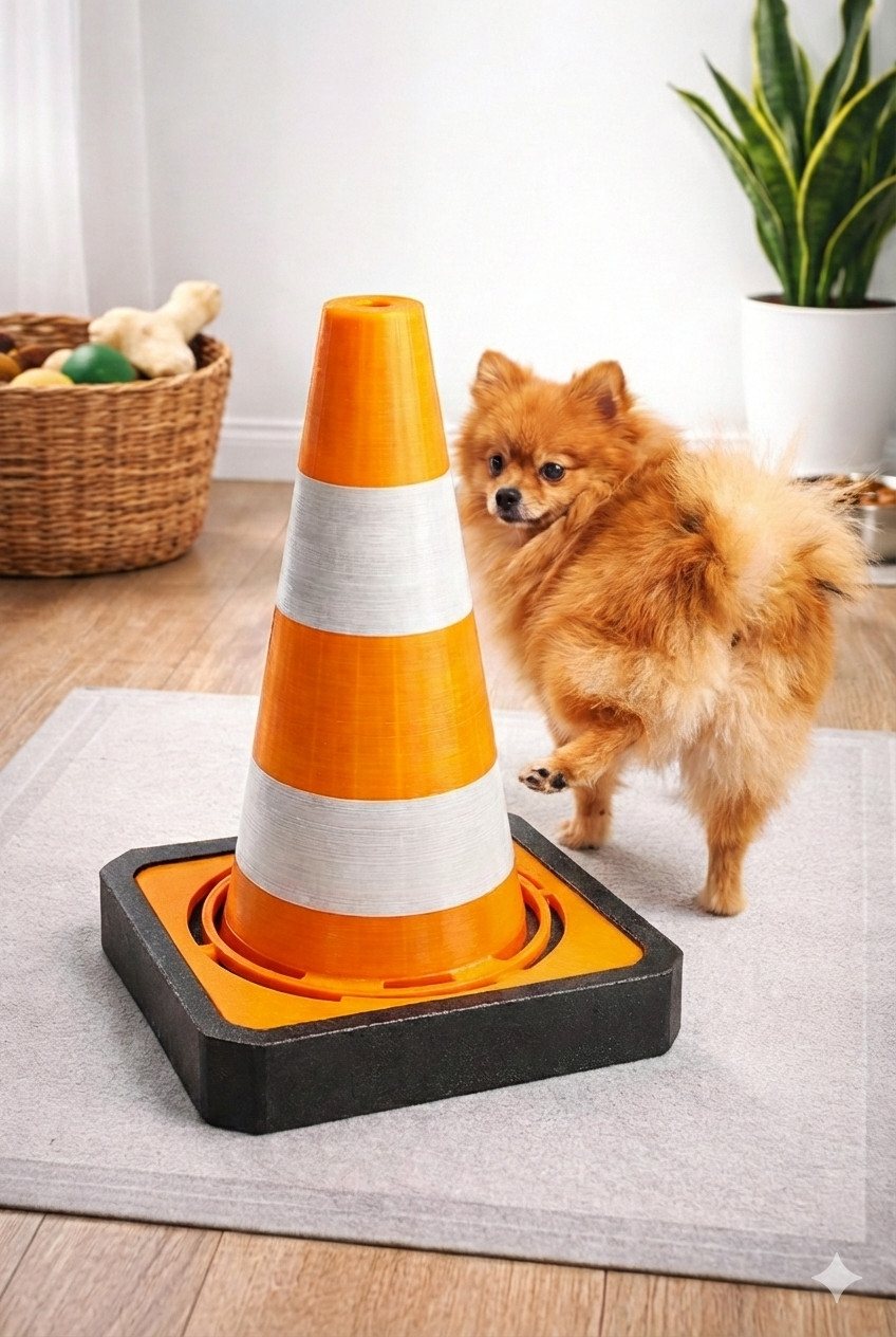 Dog Pee Training Cone with Built-In Reservoir – Indoor Toilet Training Aid