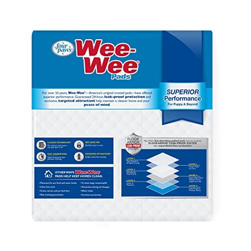 Wee Wee Disposable Dog Training Pads 22X23 30 Count 6 Layer Leak Proof
