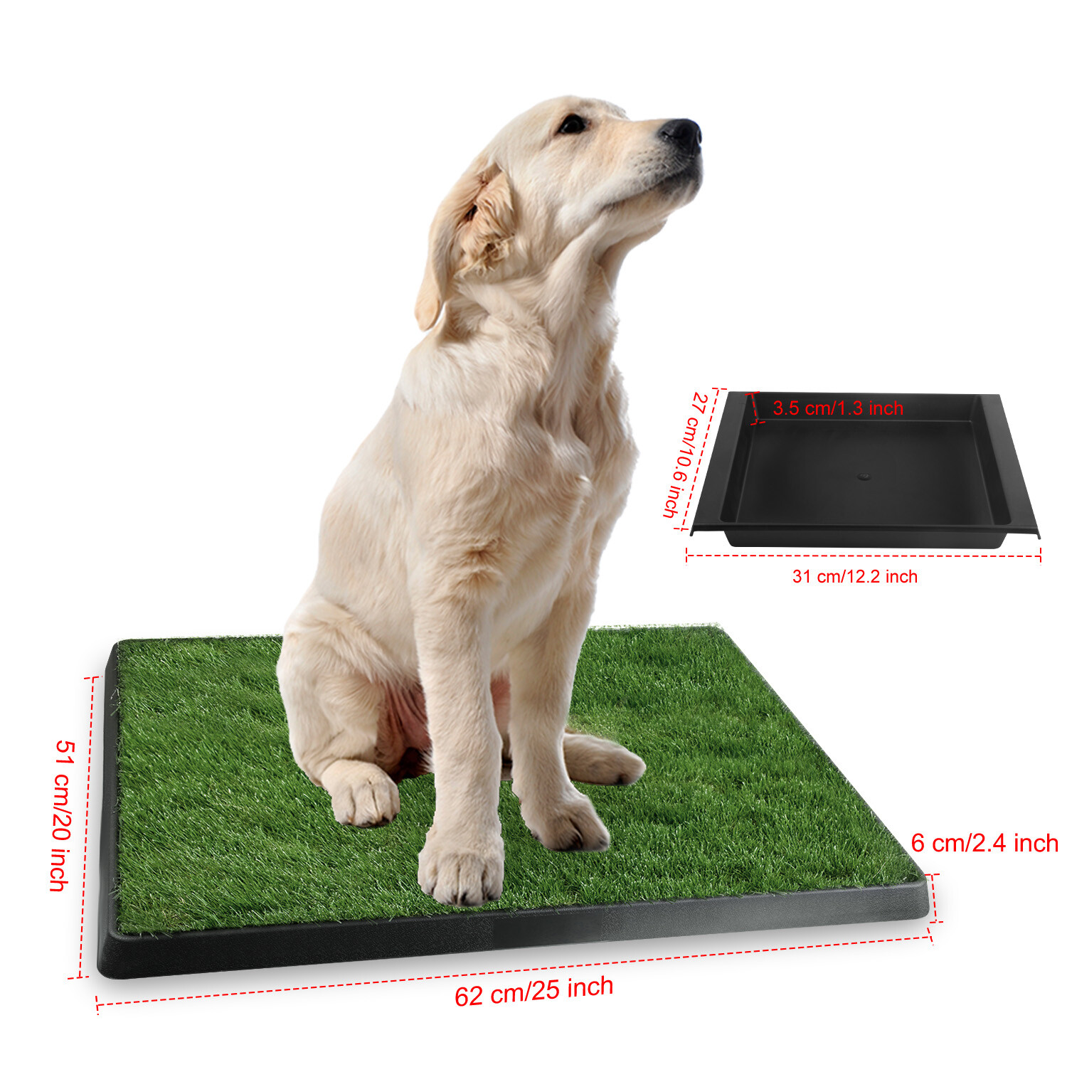 25×20″ Pet Potty Trainer Grass Mat Dog Puppy Training Pee Pad In&Outdoor Toilet