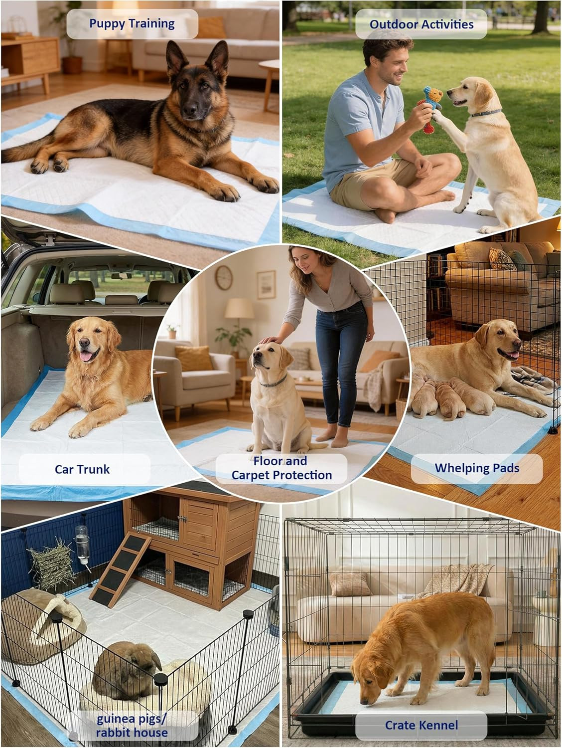 Dog Training XL Extra Large Pad 35’’ X 32’’, Leak-Proof 6-Layer Pet Potty Traini