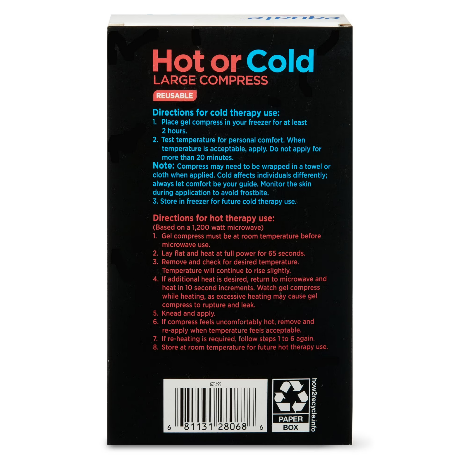 Equate Reusable Large Hot & Cold Compress 8″x12″, 1 Count