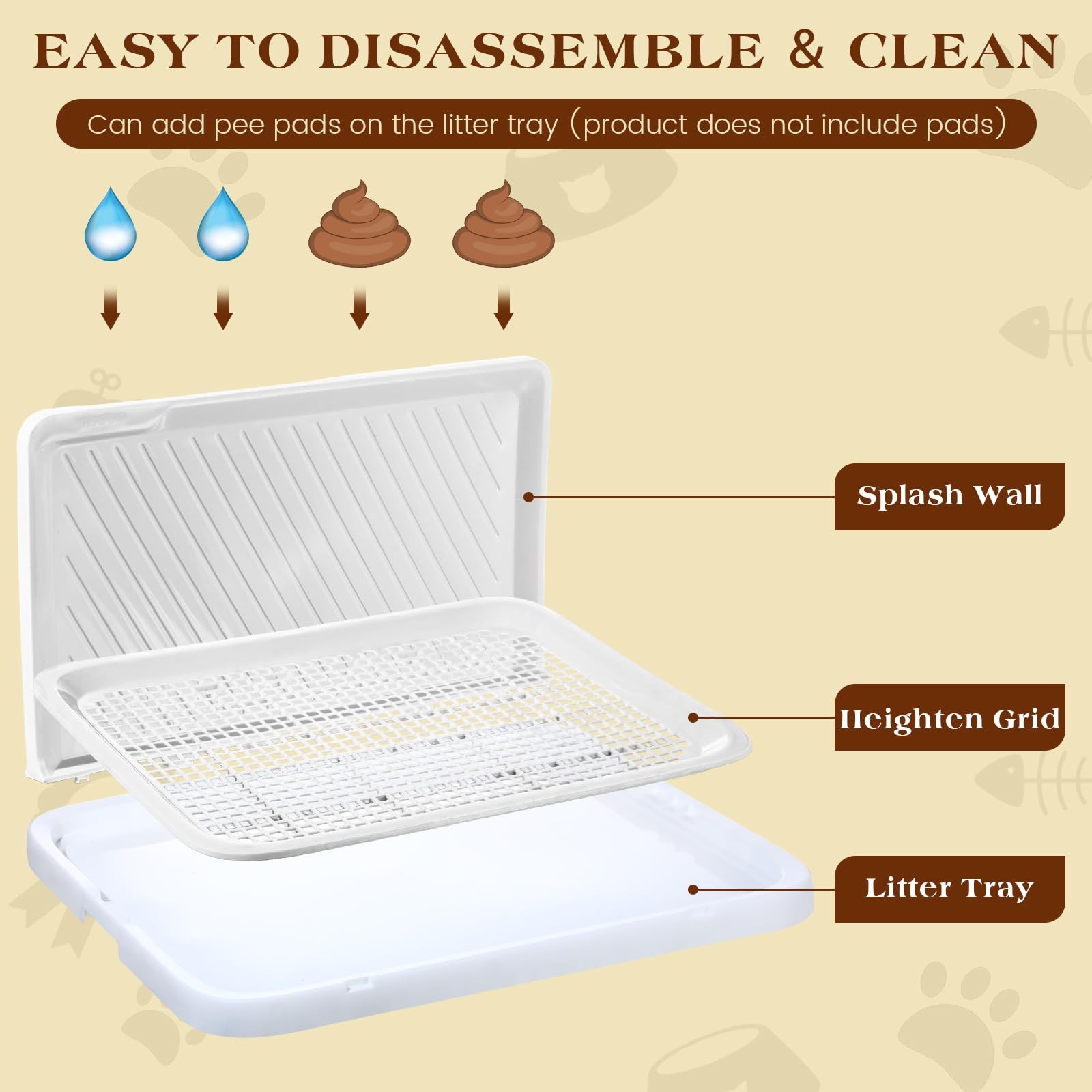 2 Dog Potty Toilet with Removable Splash Wall Pet Indoor Dog Mesh Training To…