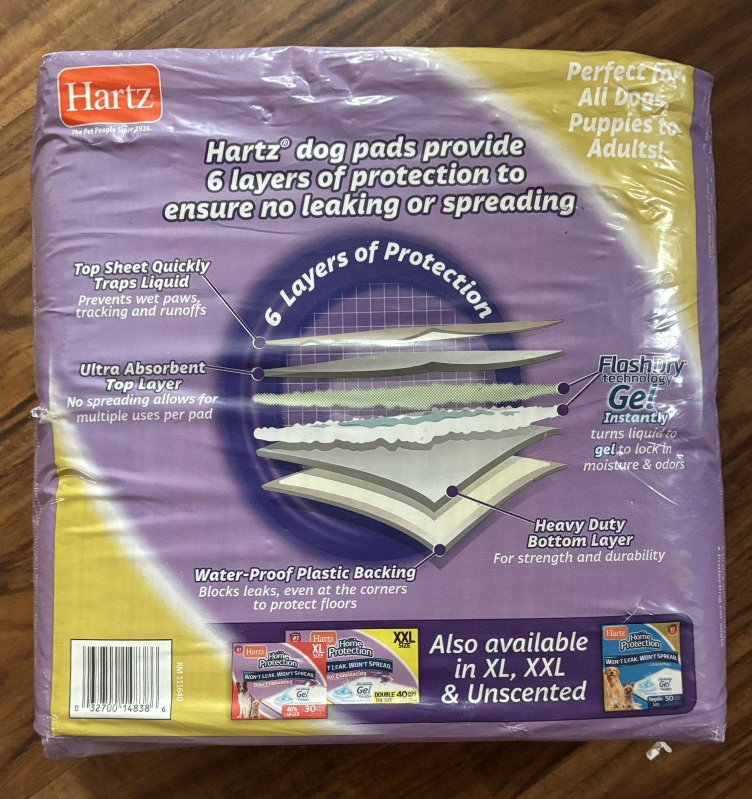 Hartz (50 Count) Odor Eliminating Dog Pads Regular 21″ X 21″ Lavender Scent