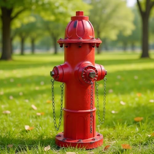 Realistic Resin Fire Hydrant Statue for Potty Training Dogs – Dog 13.4 In Red