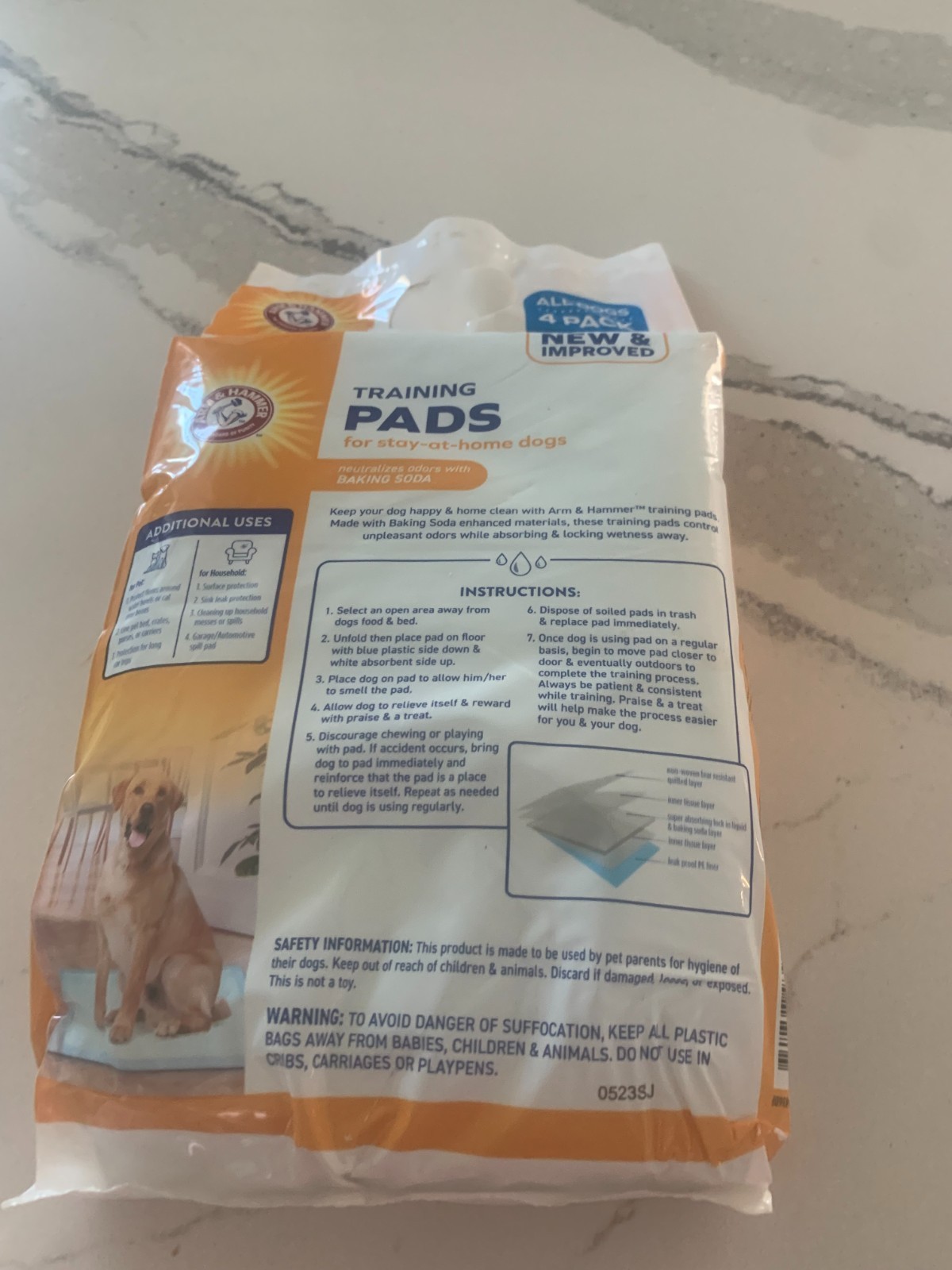 Arm & Hammer Training Pads For Dogs 4 Pack New Sealed Pet Supplies Pee Urine
