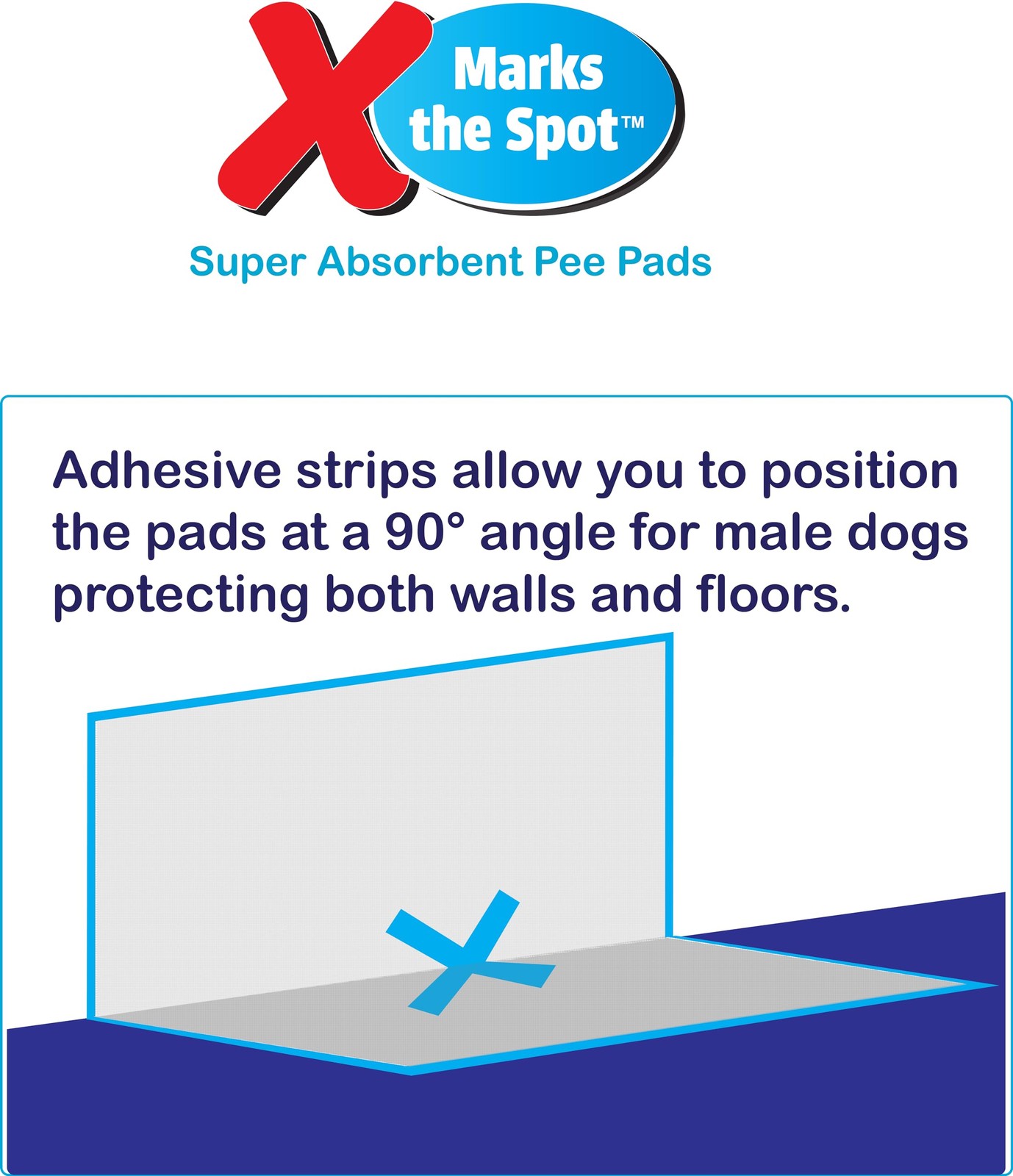 SPOT X Marks The Spot Extra Absorbent Puppy Pads with 50 COUNT, White