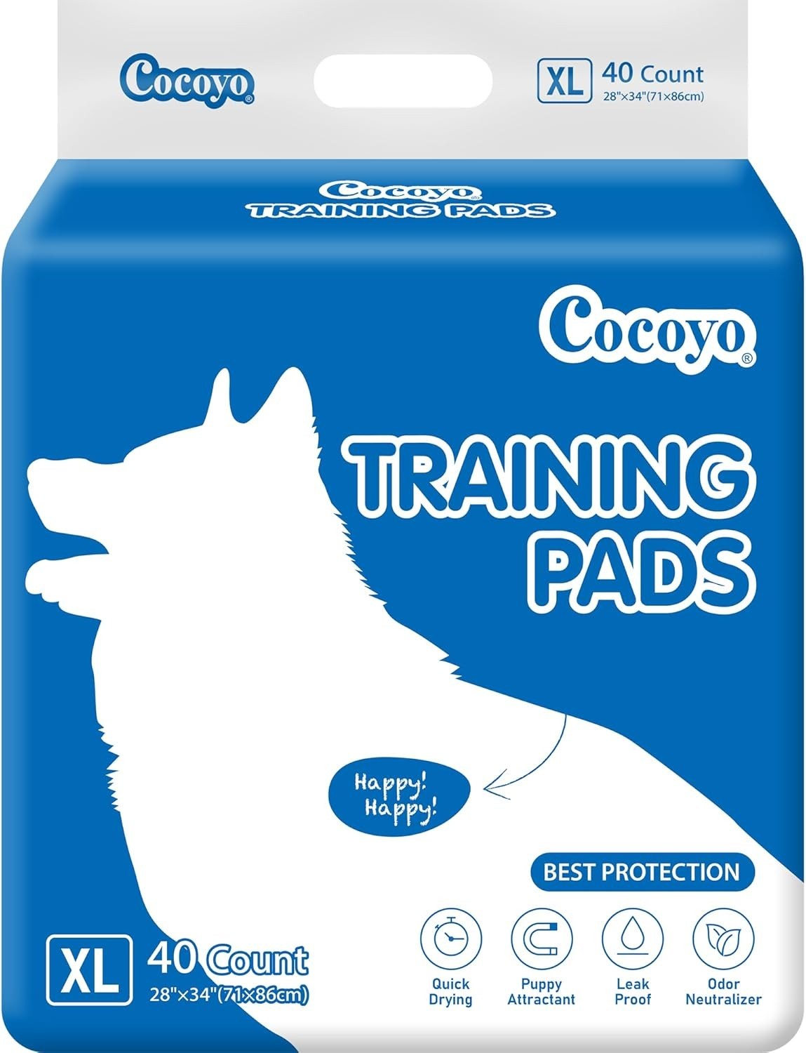 5-Layer Dog Training Pads 40 Count Extra Large Size for All Life Stages