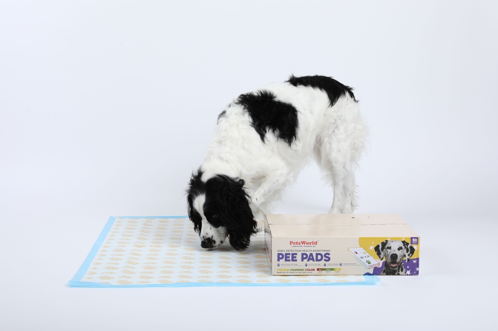PetsWorld 36×36 Inch Health Monitoring Dog Pee Pads – 25 Count |Color-Changing