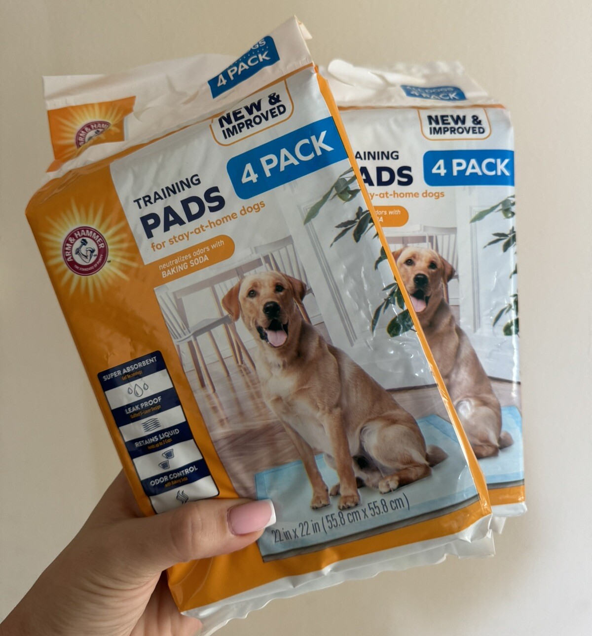 Arm & Hammer Training Pads For Dogs (2 pack sale 8 pads total) 22in X 22in