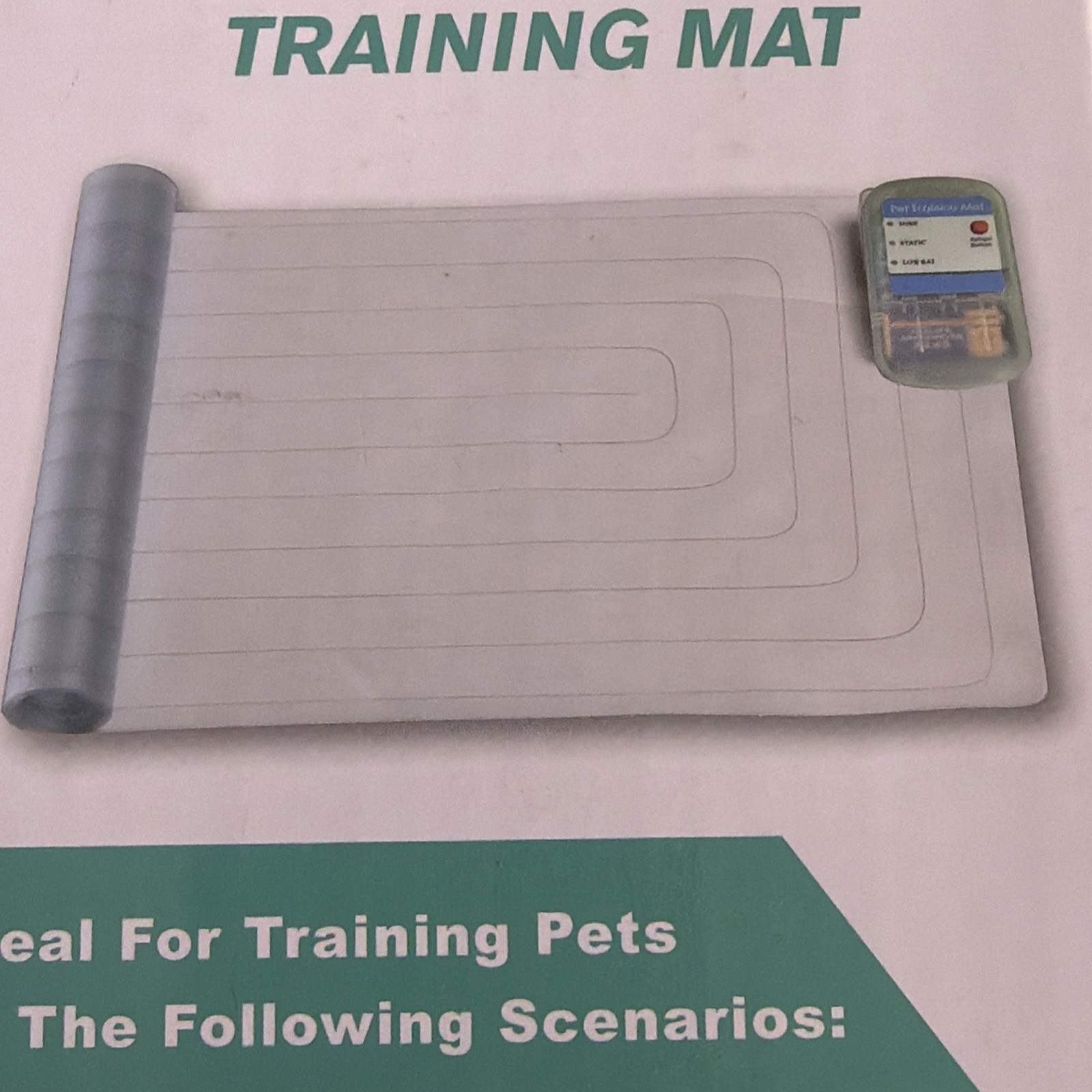 Indoor dog and cat training mat. Clear. Battery operated.