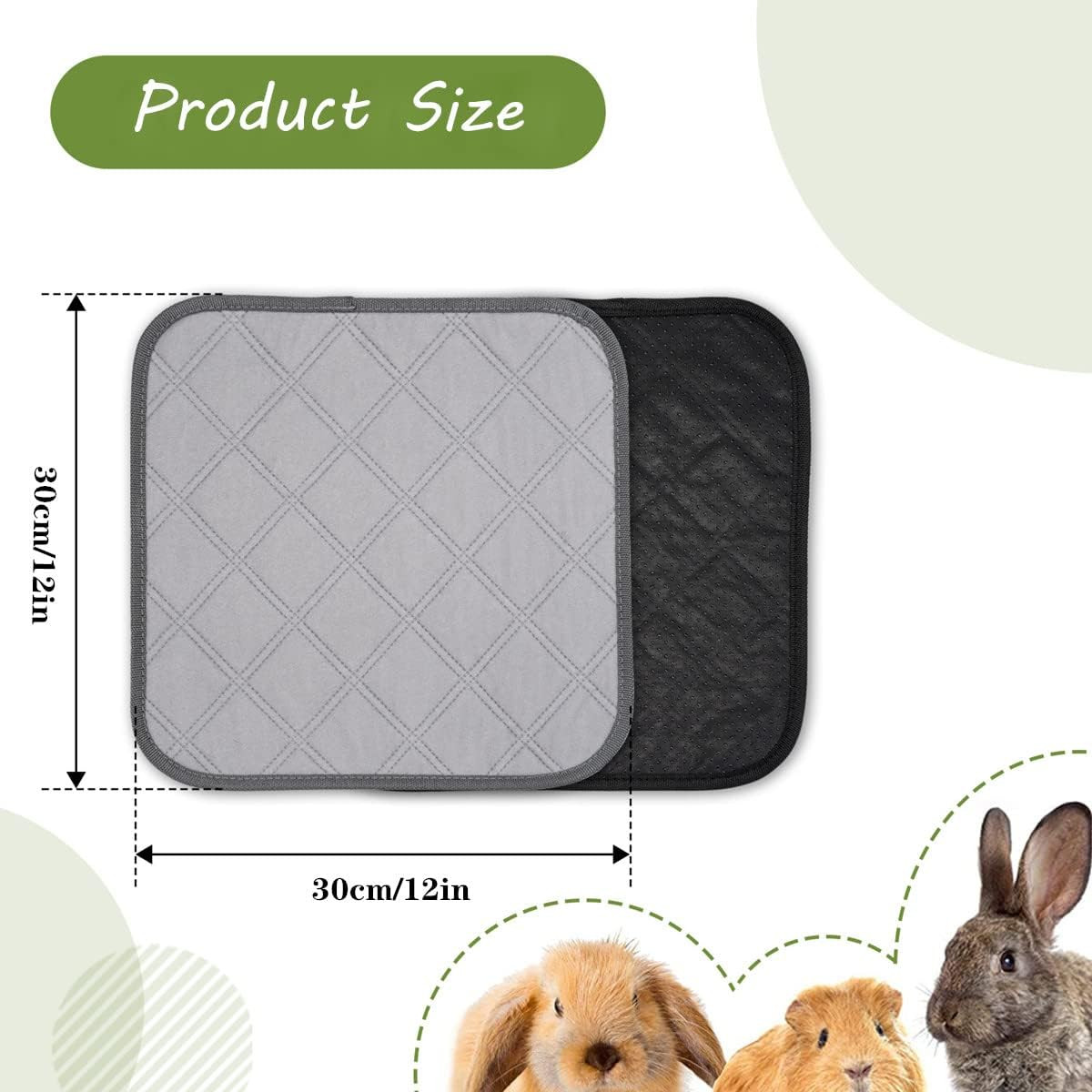 6 Pack Guinea Pig Cage Liners Washable Pee Pads Training Pads, Reusable Pee Pads