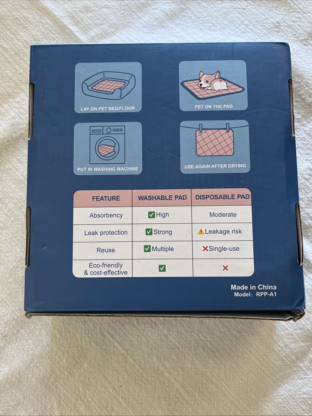 24×24 In Washable Pet Pad