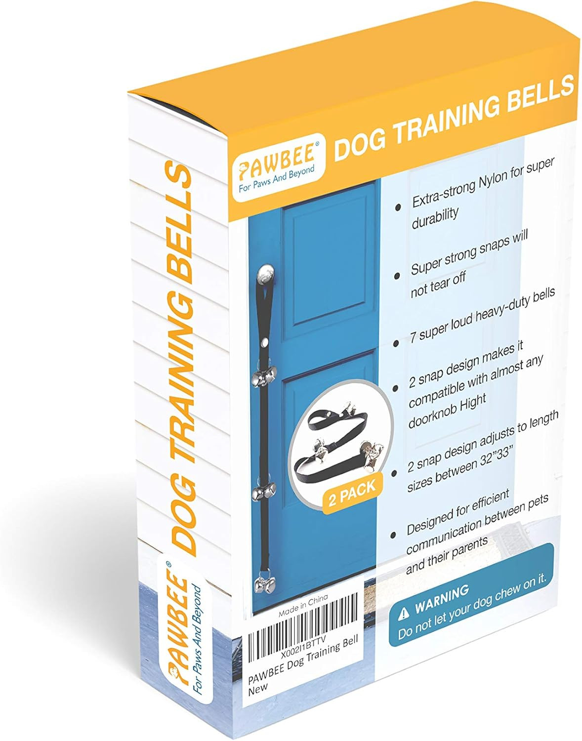 Dog Door Bells for Potty Training, Adjustable, 7 Extra-Loud Potty Jingle Bells f