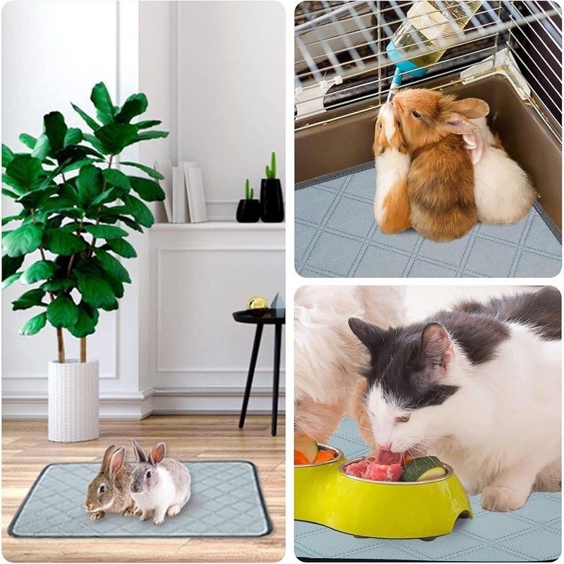 4 Pack Washable Guinea Pig Pee Pads Multi Layer Absorbent Cage Liners Dry Safe