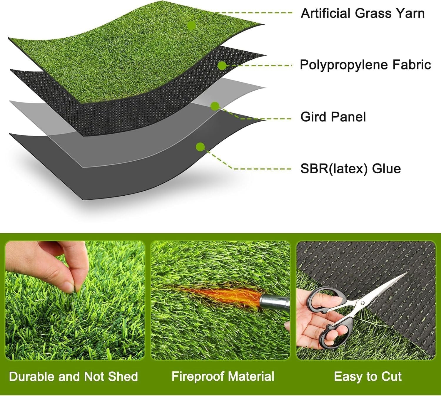 2 Pack Grass Pee Pads for Dogs Potty, Reusable Artificial Grass Mat for Puppy &