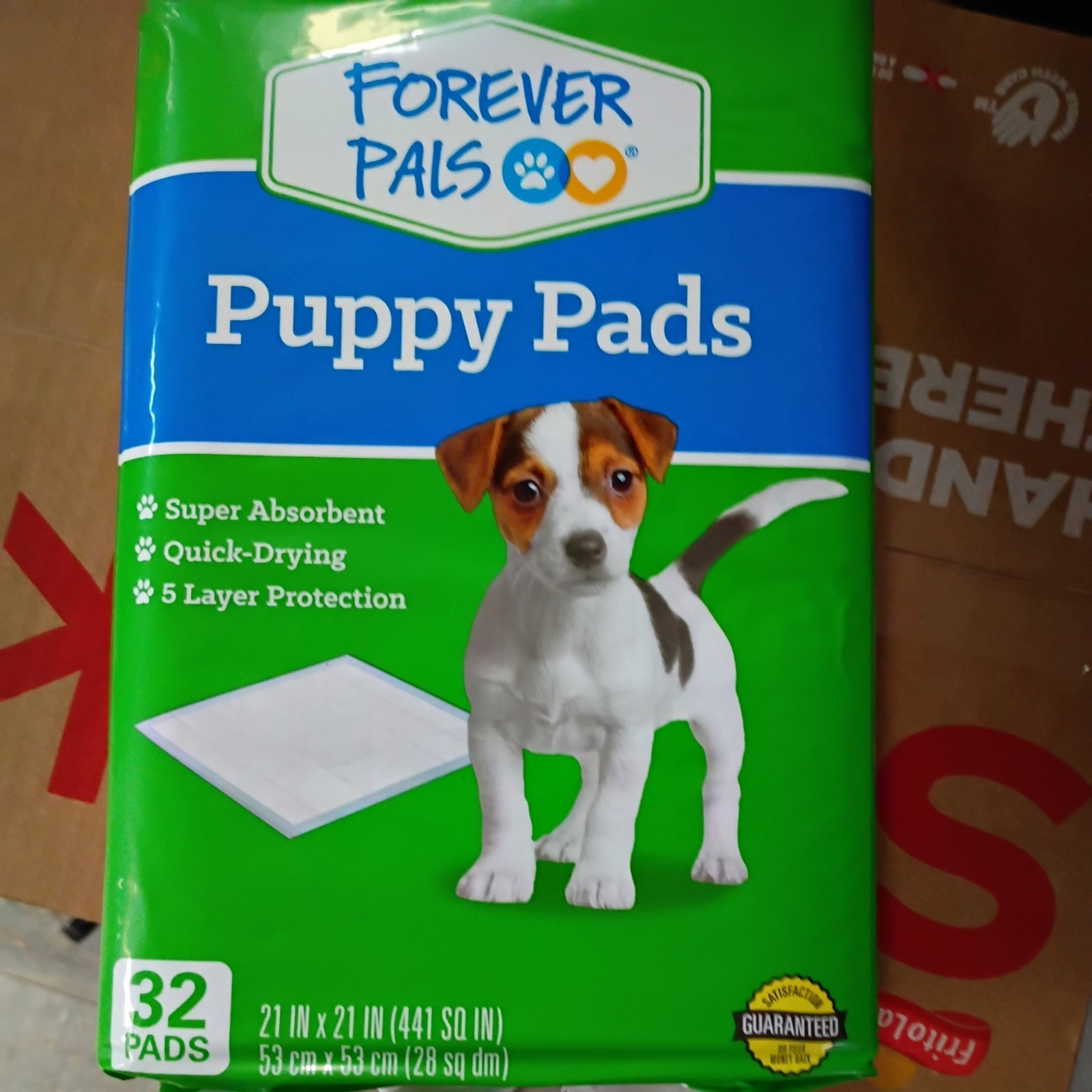 NEW Forever Pals Puppy Pads 21″ x 21″ 5 Layer Protection 32 pack.