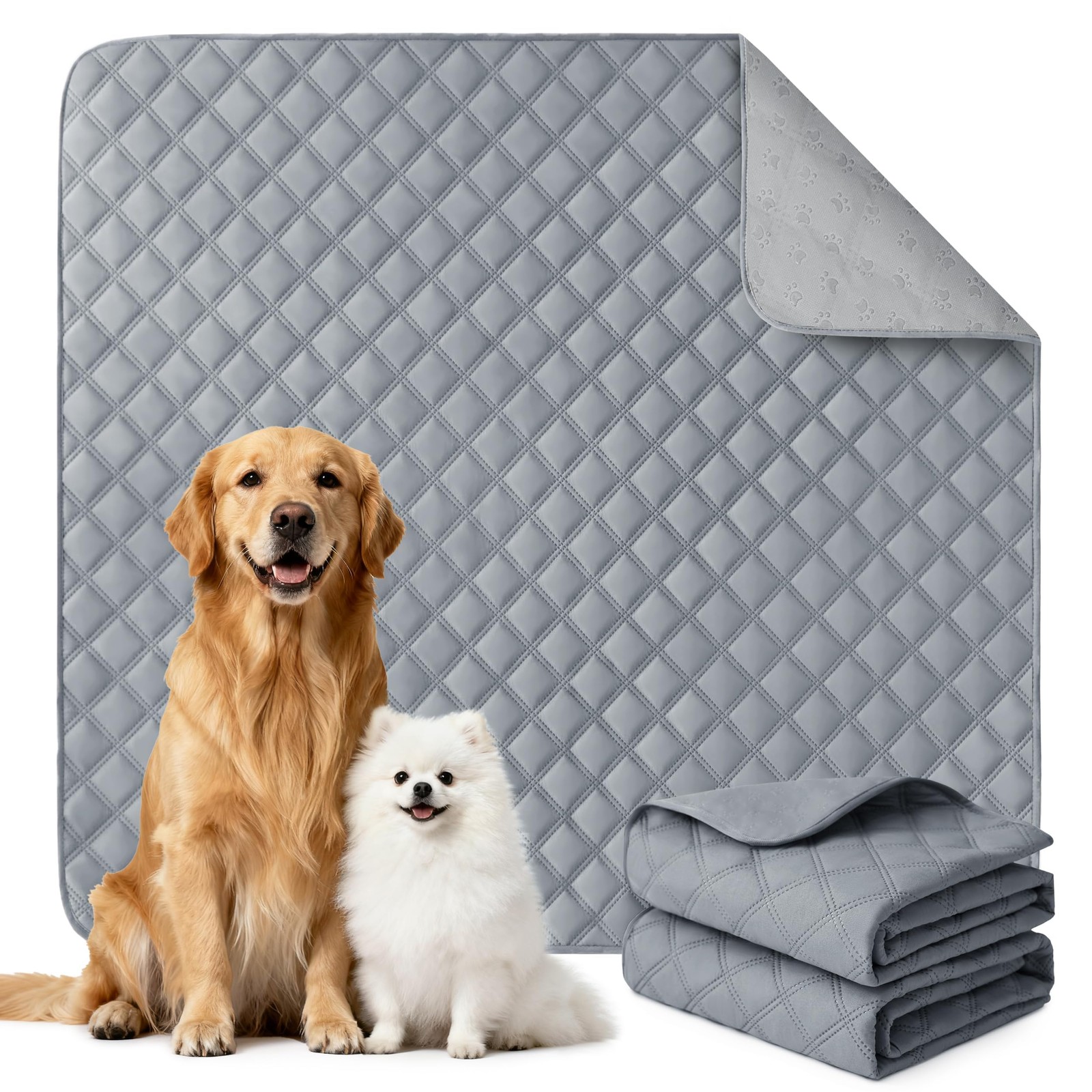 Reusable Washable Pee Pads for Dogs Large/Extra Large 36” X 41” 2 Pack, Absorb