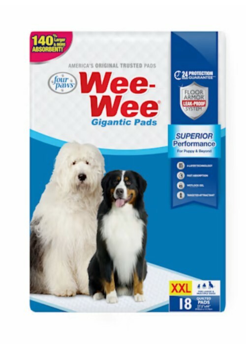 Four Paws Wee-Wee Gigantic Pee Pads for Dogs XXL White 18-Count