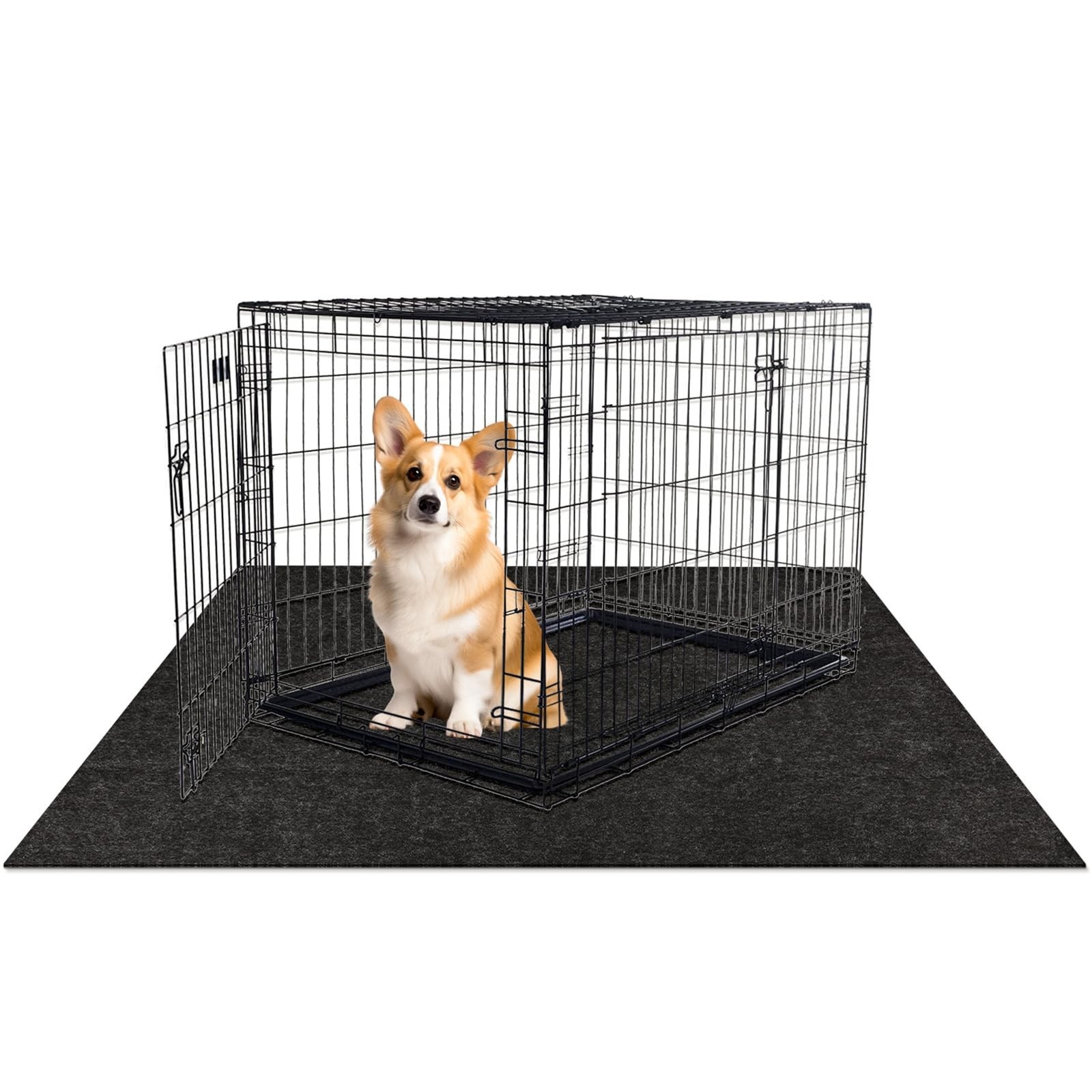 Dog Crate Pad Liner 29″x48″ Waterproof Non-Slip Washable Pet Cage Mat – Charcoal