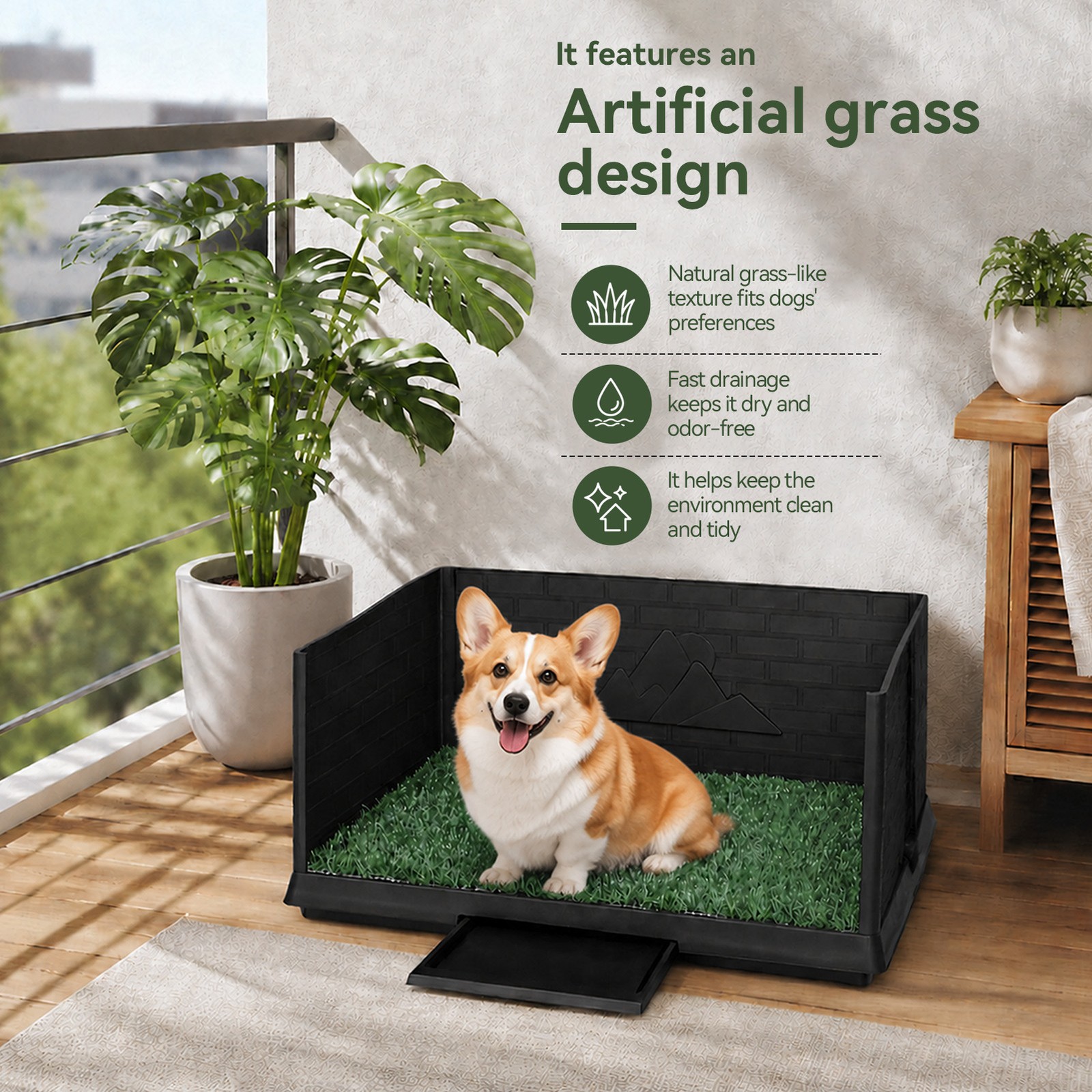 Puppy Dog Pet Potty Training Pee Pad Mat Indoor Tray Dogs Grass House Toilet USA