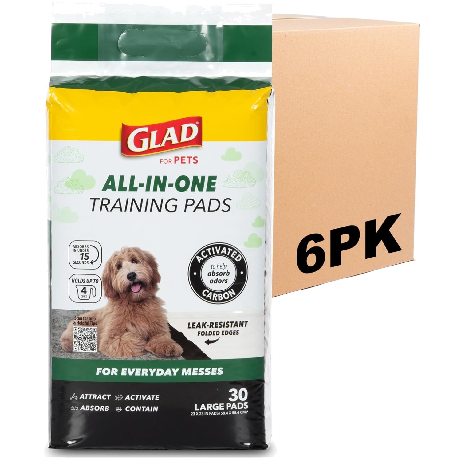 Charcoal Dog Training Pads, Large 23×23 | Pheromone Infused