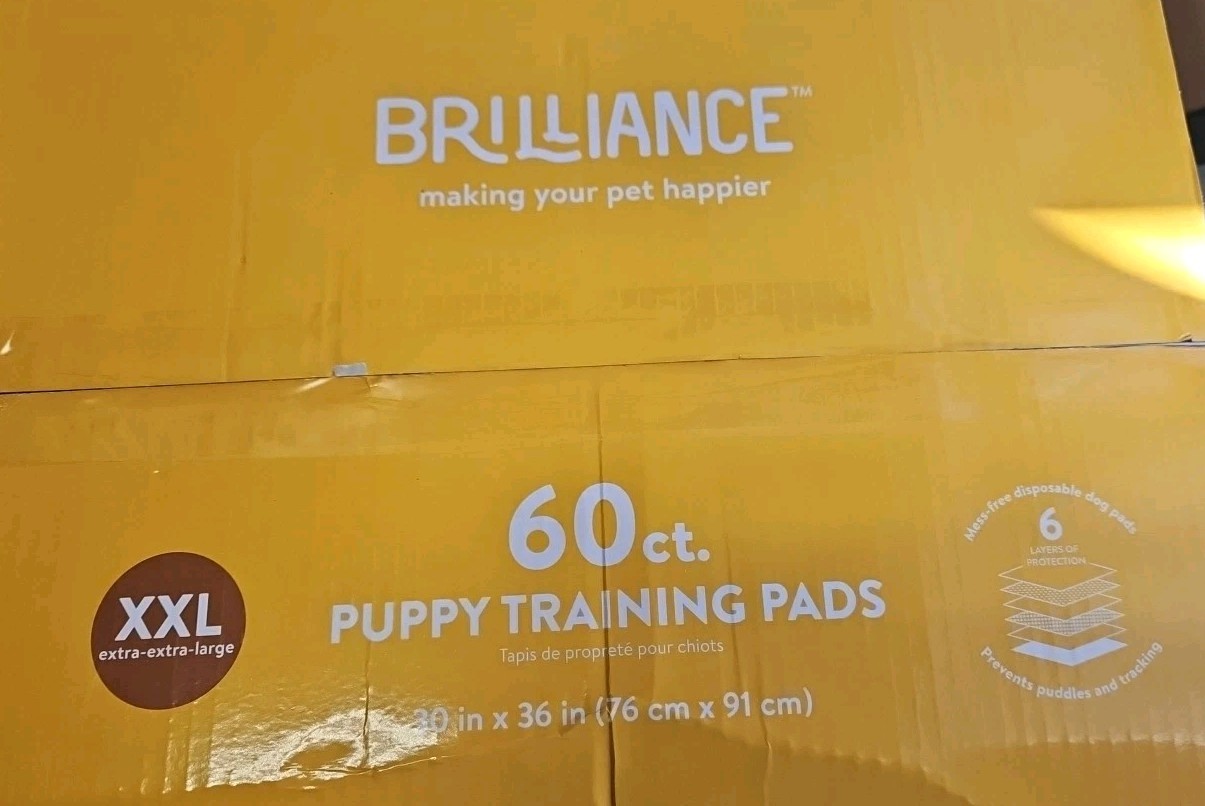 Brilliance Puppy Training Pads, 6-Ply Mess-Free Disposable Dog Pee Pads, XXL,…