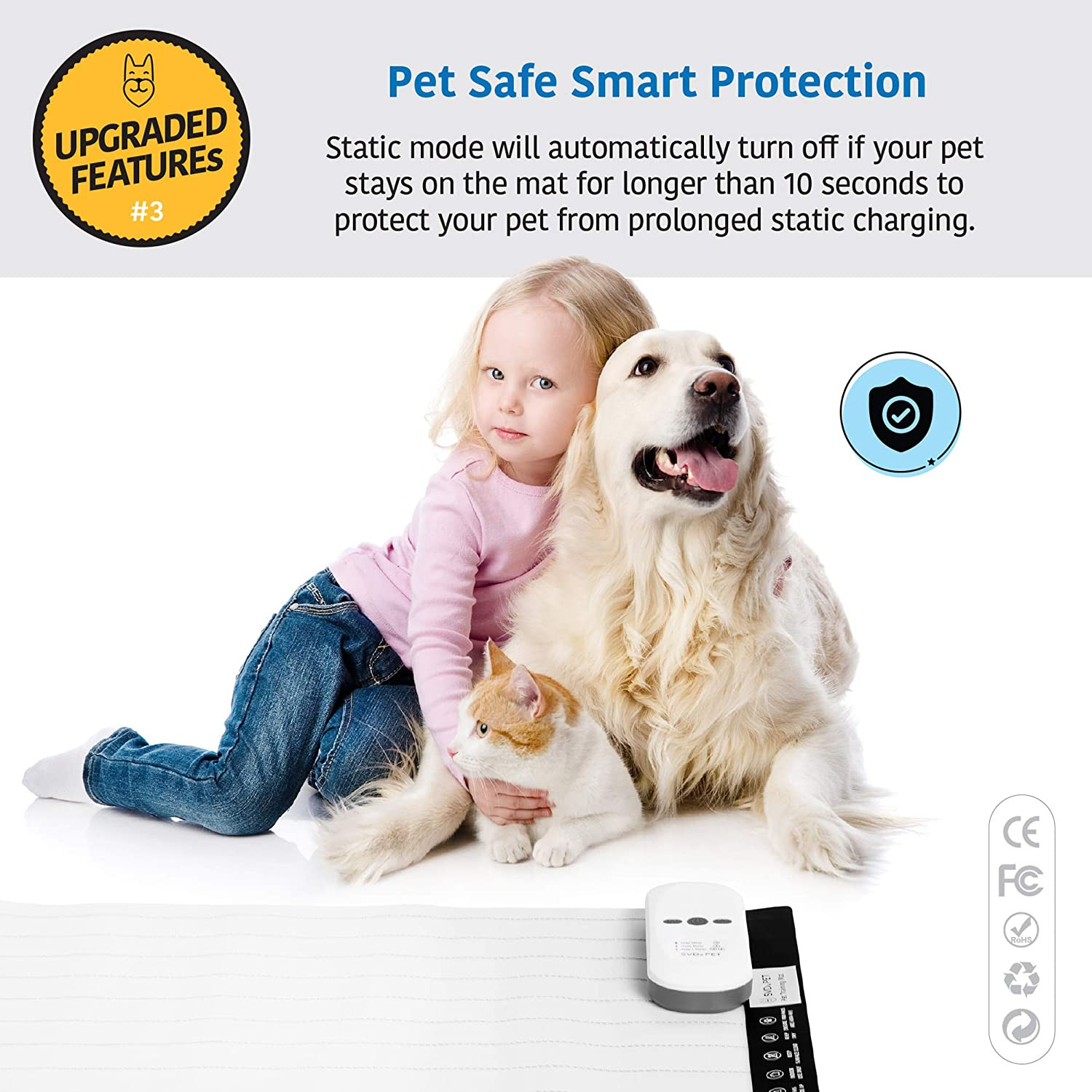 (2-Pack Pet Training Mat with Tester, Pet Shock Pad, Dogs & Cats Electronic Repe