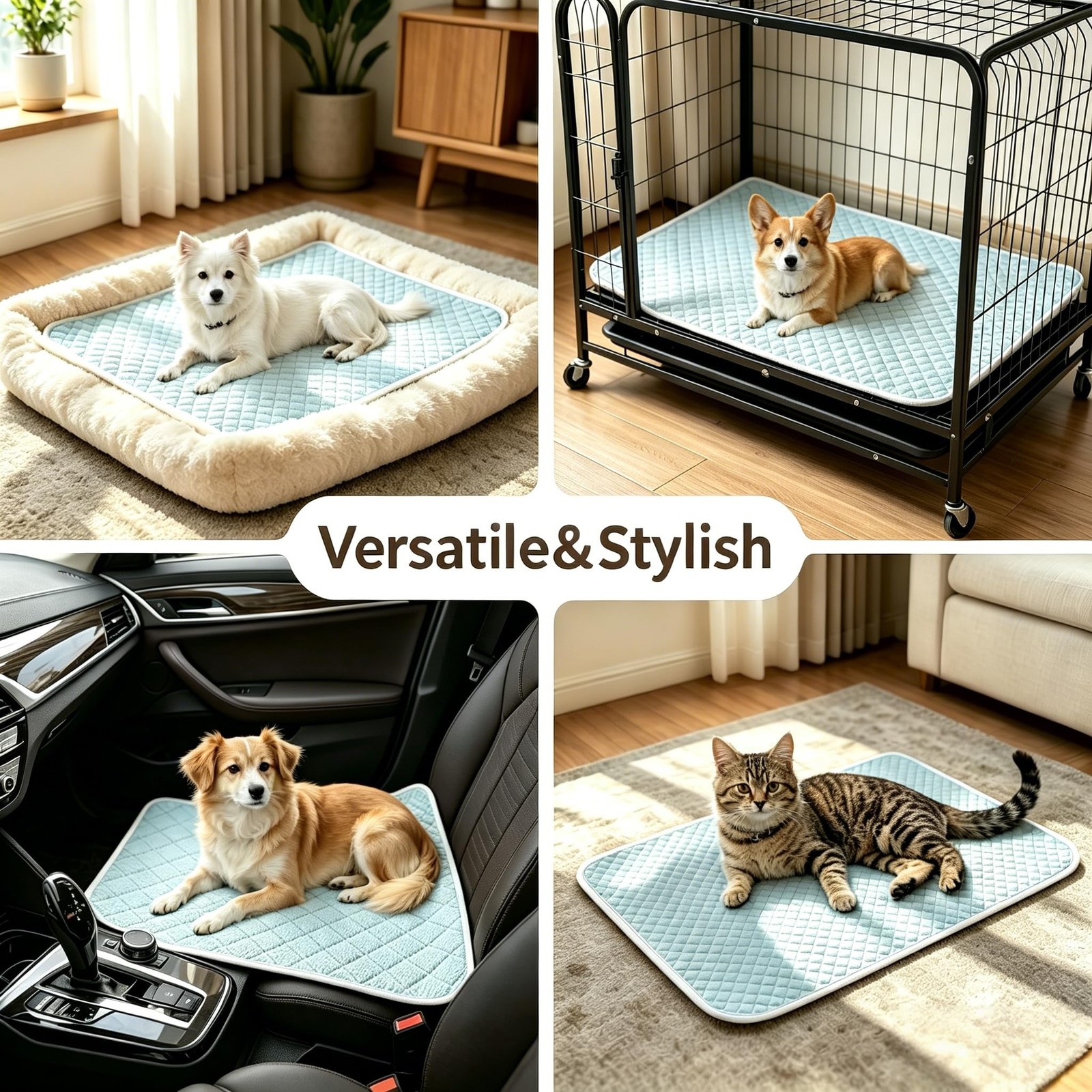 Cooling Mat for Dogs Q-Max 0.5 Thin Breathable Cooling Crate Pad for Indoor O…