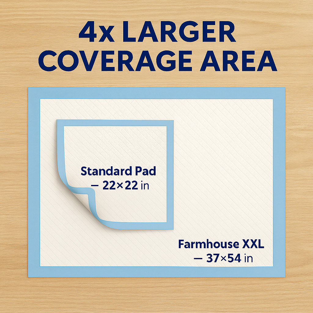XXL Dog Pee Pads 37×54 50 Count Leak Proof Heavy Duty Adhesive Tabs Large Breed
