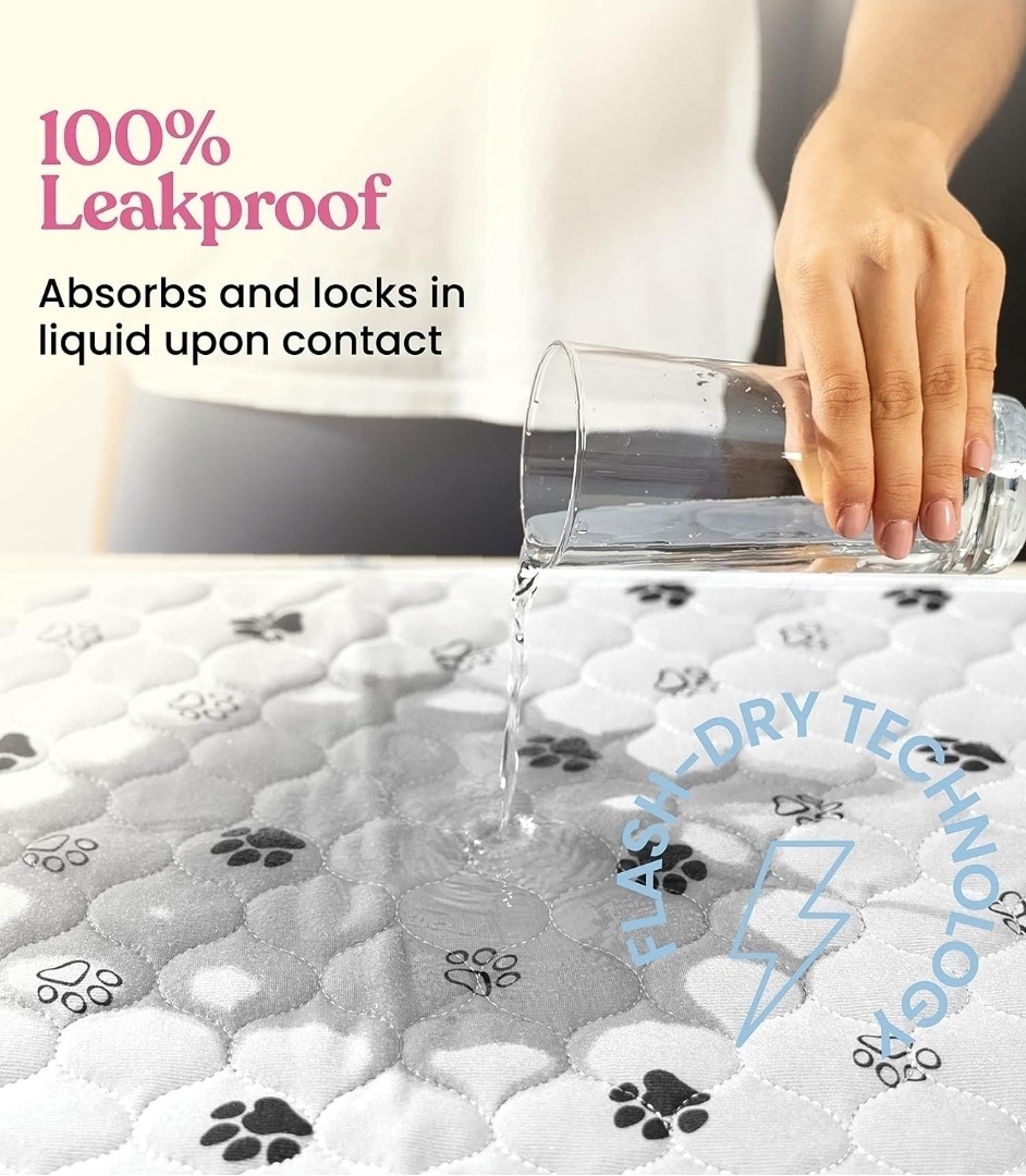 36″x48″ Super Absorbent Washable Pee Pads for Dogs 2 Pack