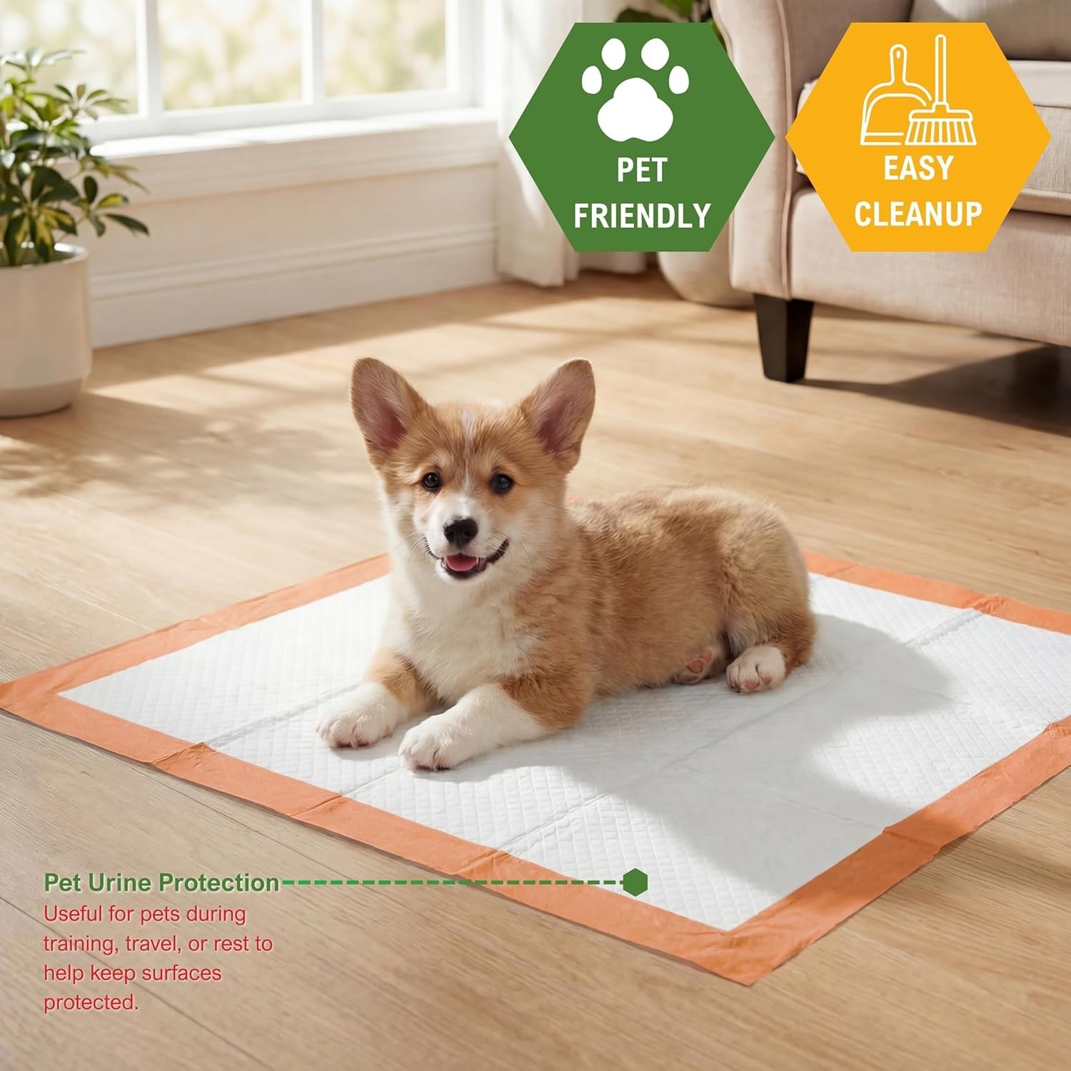 22 x 24 Leakproof Disposable Dog Training Pads with Attractant – 5 Count Pack