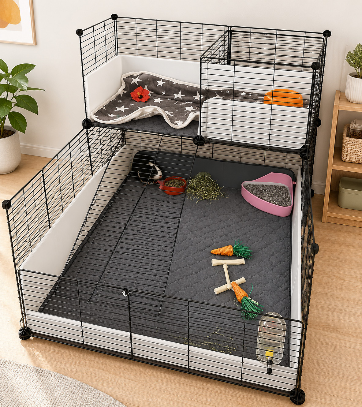Washable Small Animal Cage Liner Reusable Pet Pad Non Slip Bedding Mat for Pets