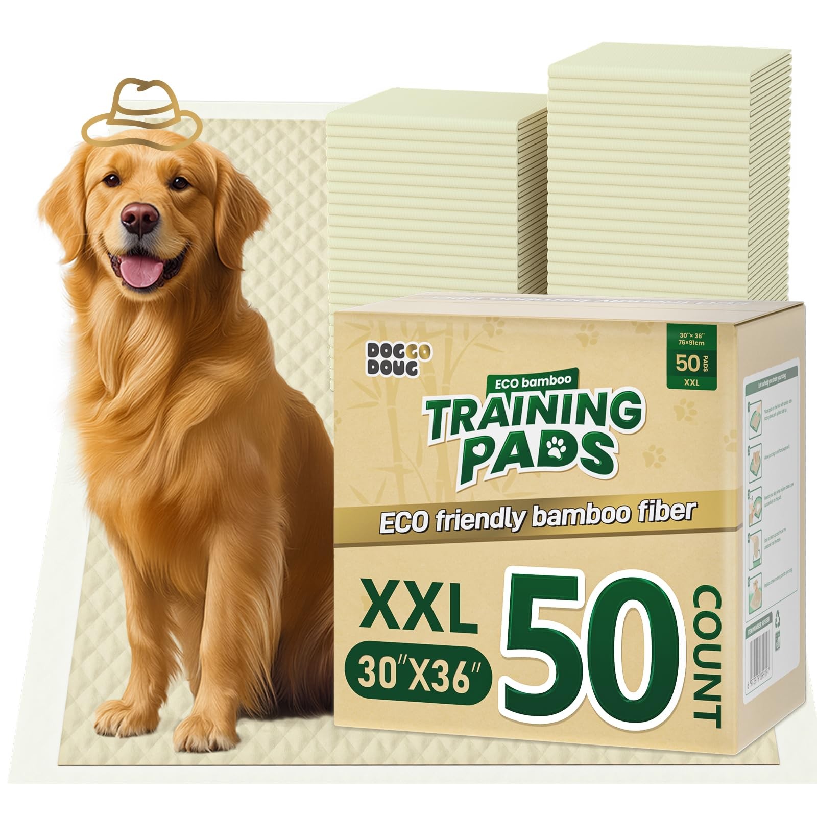 Puppy Pads 50 Count 30″x36″ Super Absorbent Leakproof Quick Drying – Dog