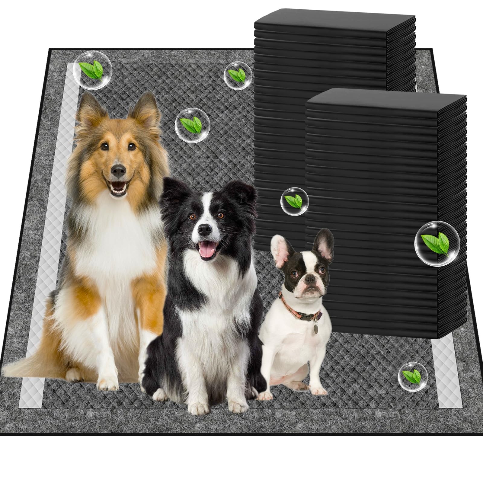 XL Charcoal Dog Pee Pads 36×36 Odor Control Disposable Puppy Training Pads