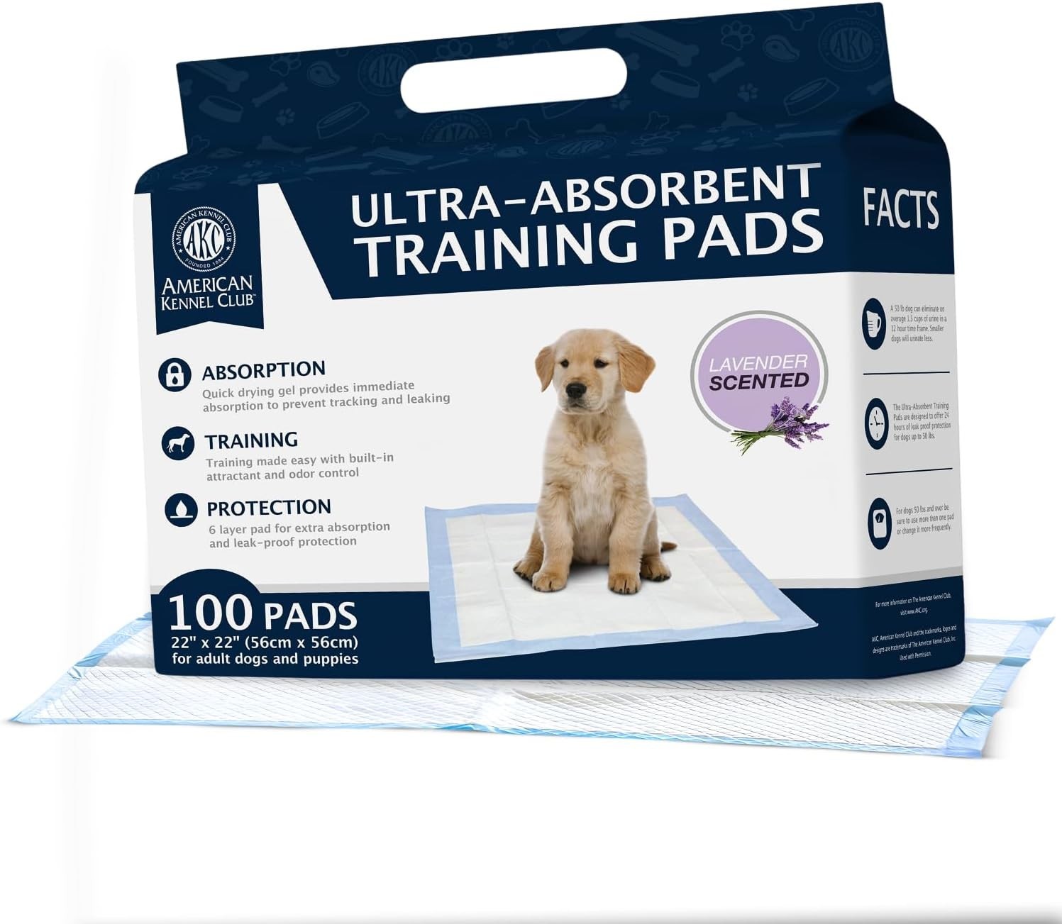 Leak-Proof Lavender Puppy Training Pads – 100 Pack with 6-Layer Protection