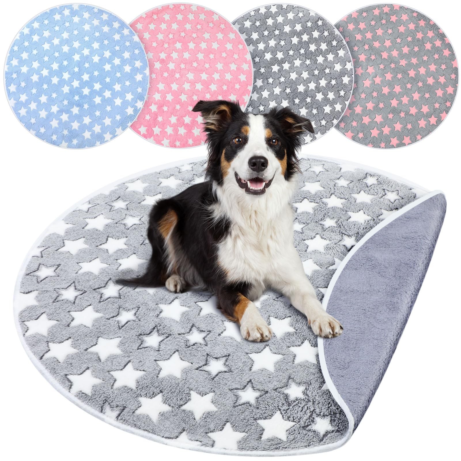 Hahafelt 4 Pcs Round Whelping Pee Pads Washable for Dogs Waterproof Pet Train…