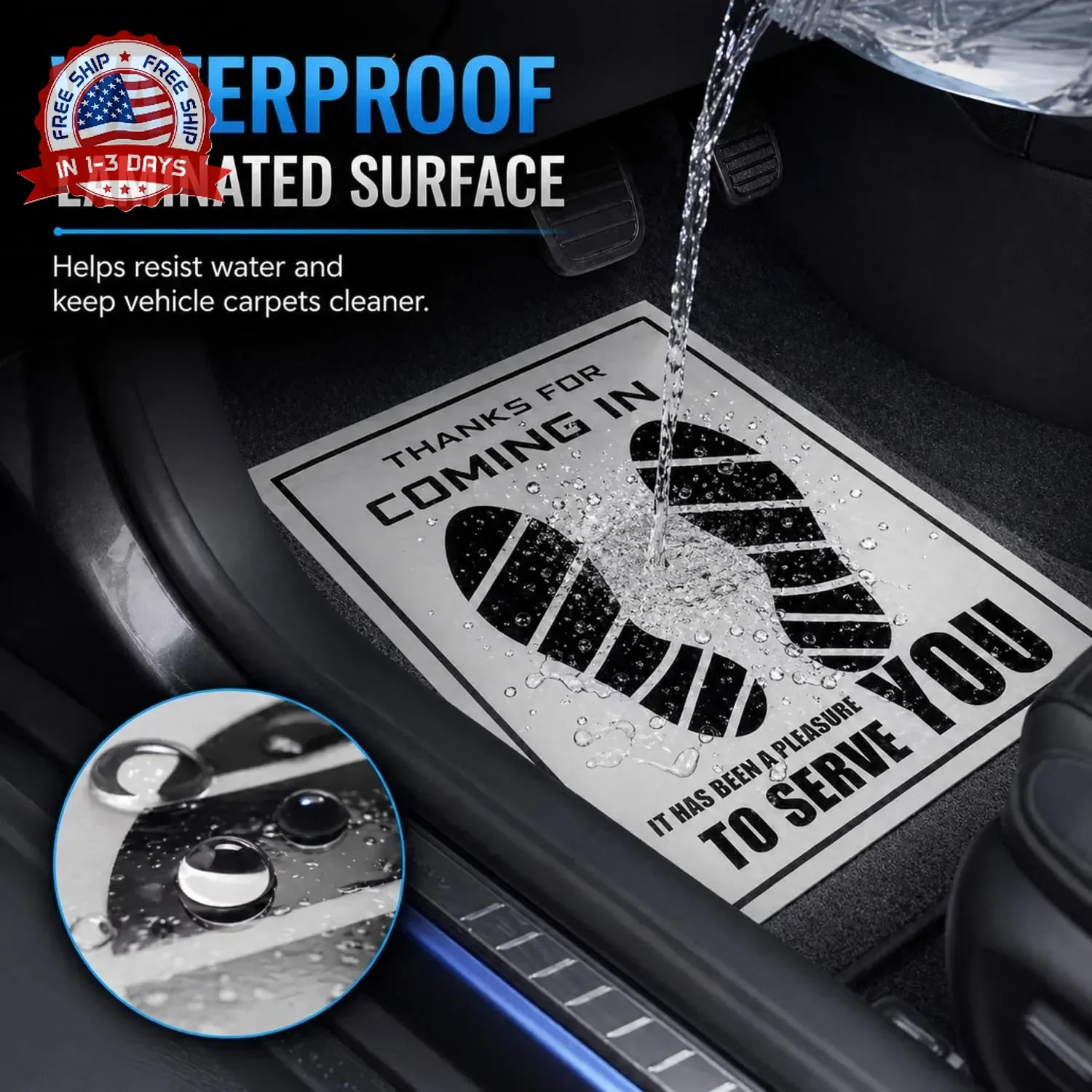 500 Pcs Waterproof Paper Car Floor Mats Disposable Floor Pads Covered Pl