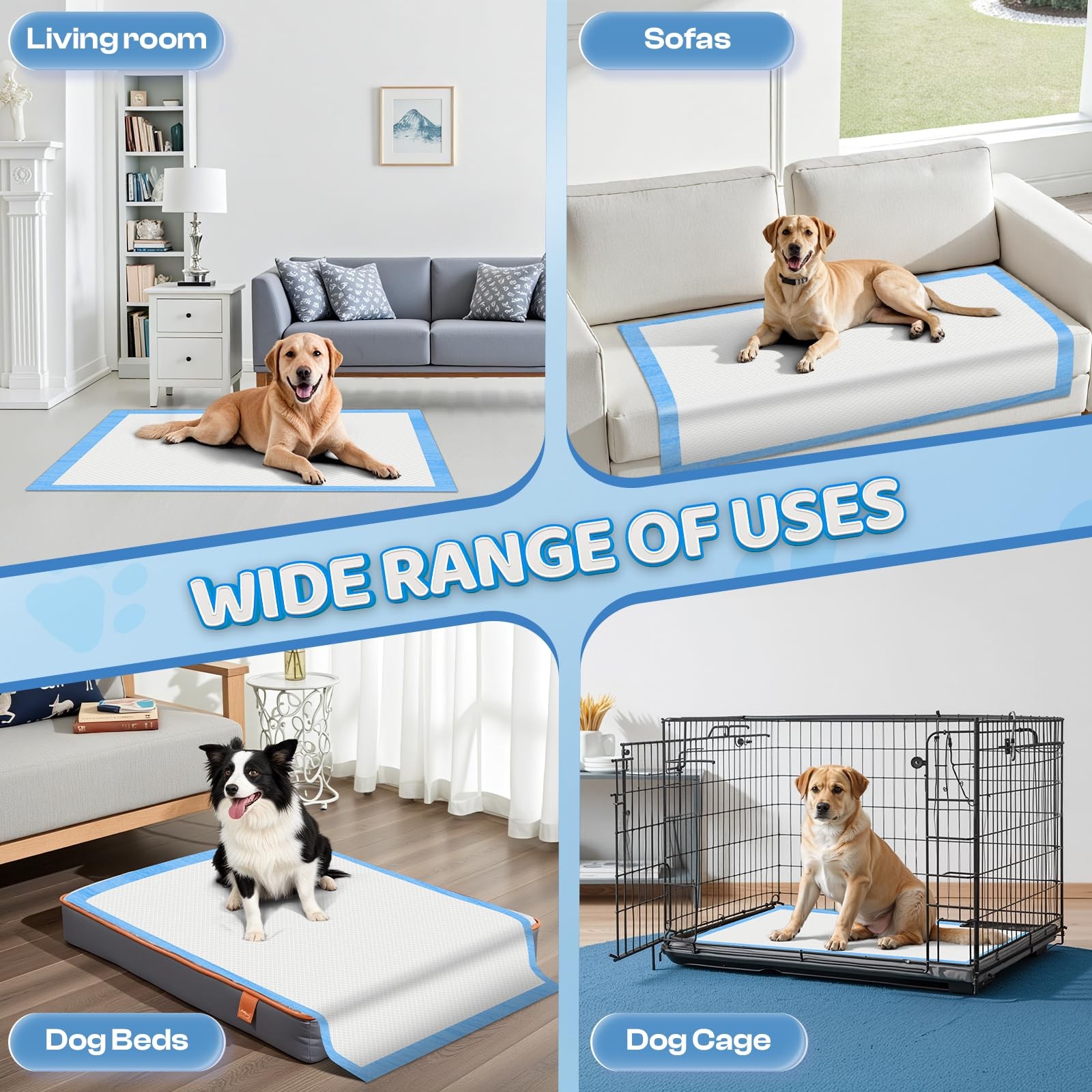 XXL Thicken 6 Layers Heavy Absorbent 30″x36″ Pet Training Dog Pee Pads