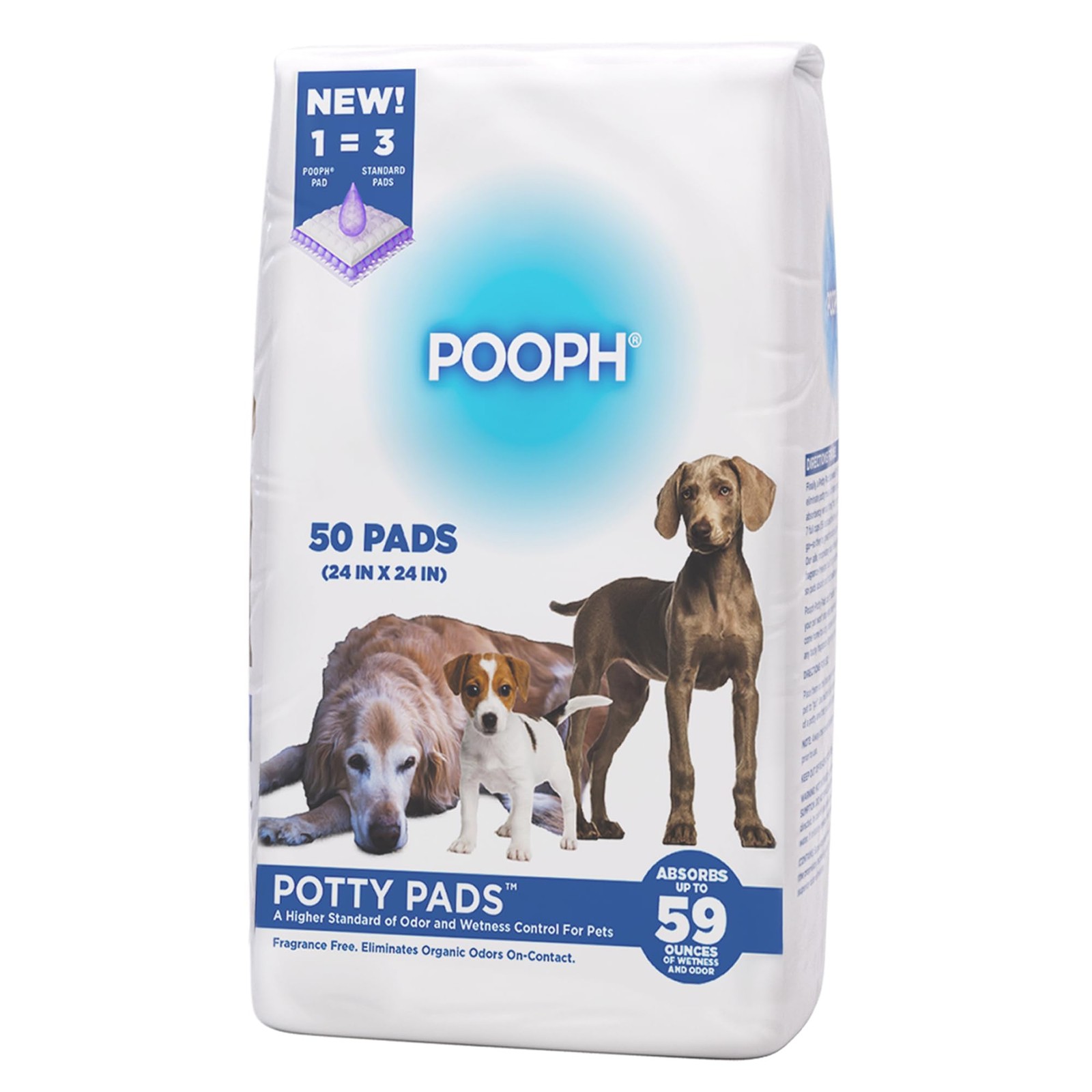 POOPH® Potty Pads™ – 50 Count – Superior Pads – 50 Count, White,purple