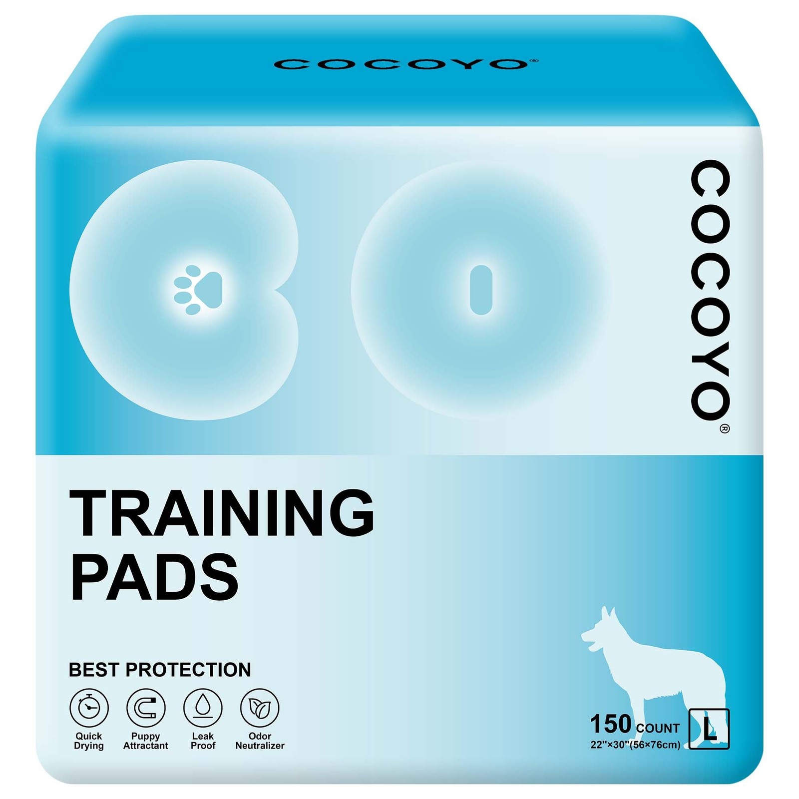 COCOYO Dog Training Pads Large Size丨Eliminating Urine Odor Puppy Large, Blue