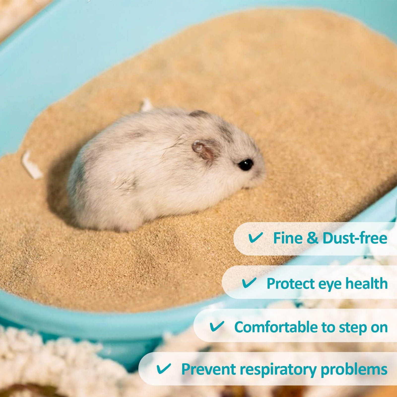 Sukh Hamster Desert Sand 15OZ – Fine Bath for Reptile 15 OZ, Brown