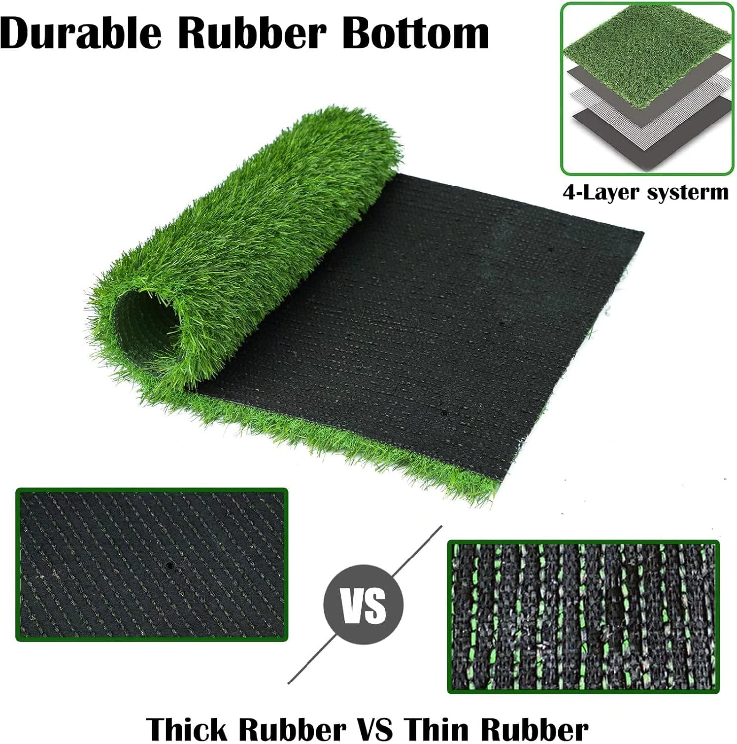 34″ X 23″ Fake Grass Pee Pad for Dogs Potty Training Turf Pets Mat – Indoor Outd