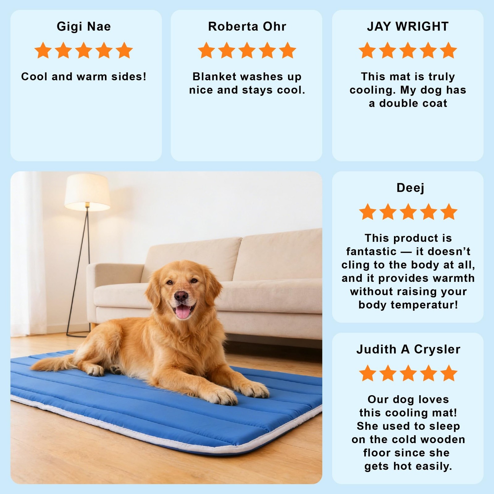 Dog Cooling Mat, Soft Fabric Cooling Mat for Dogs, Foldable Crate Pet Bed & N…