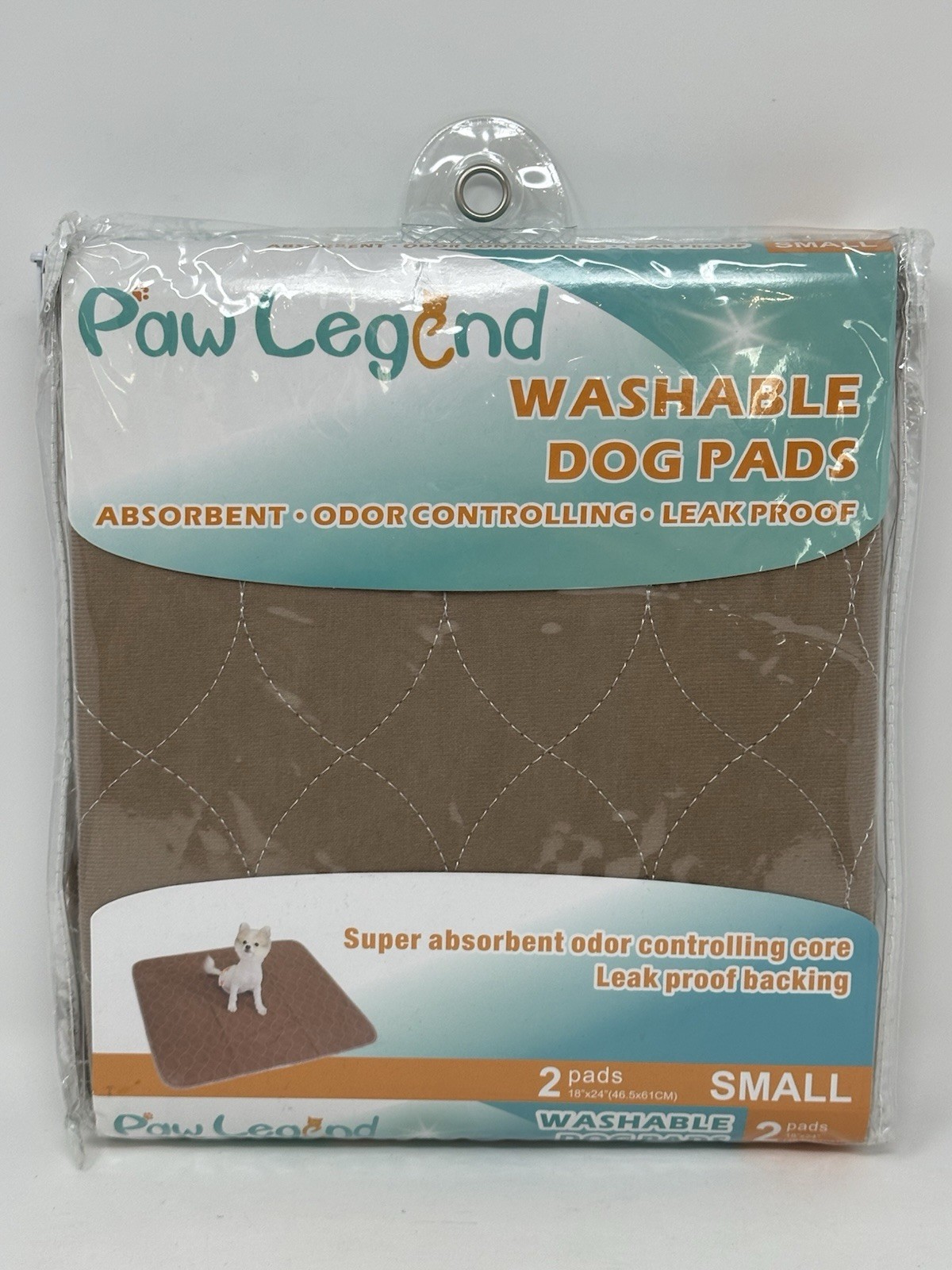 Paw Legend 2 Washable Dog Pads SMALL 18″ x 24″ Odor Controlling Absorbent