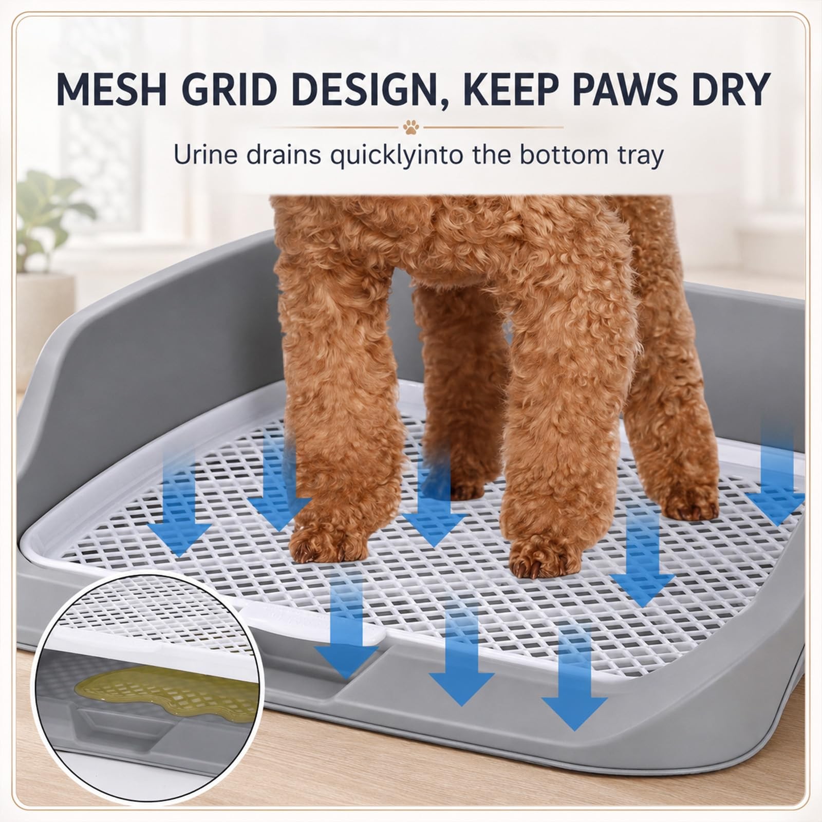 Large Dog Pee Pad Holder Tray 20.5″ x 18″ Puppy Potty Training Pad Tray with …