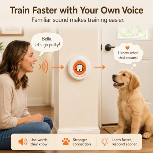 Recordable Dog Doorbell – Train Your Dog with Your Own Voice, Puppy Potty 1 pc
